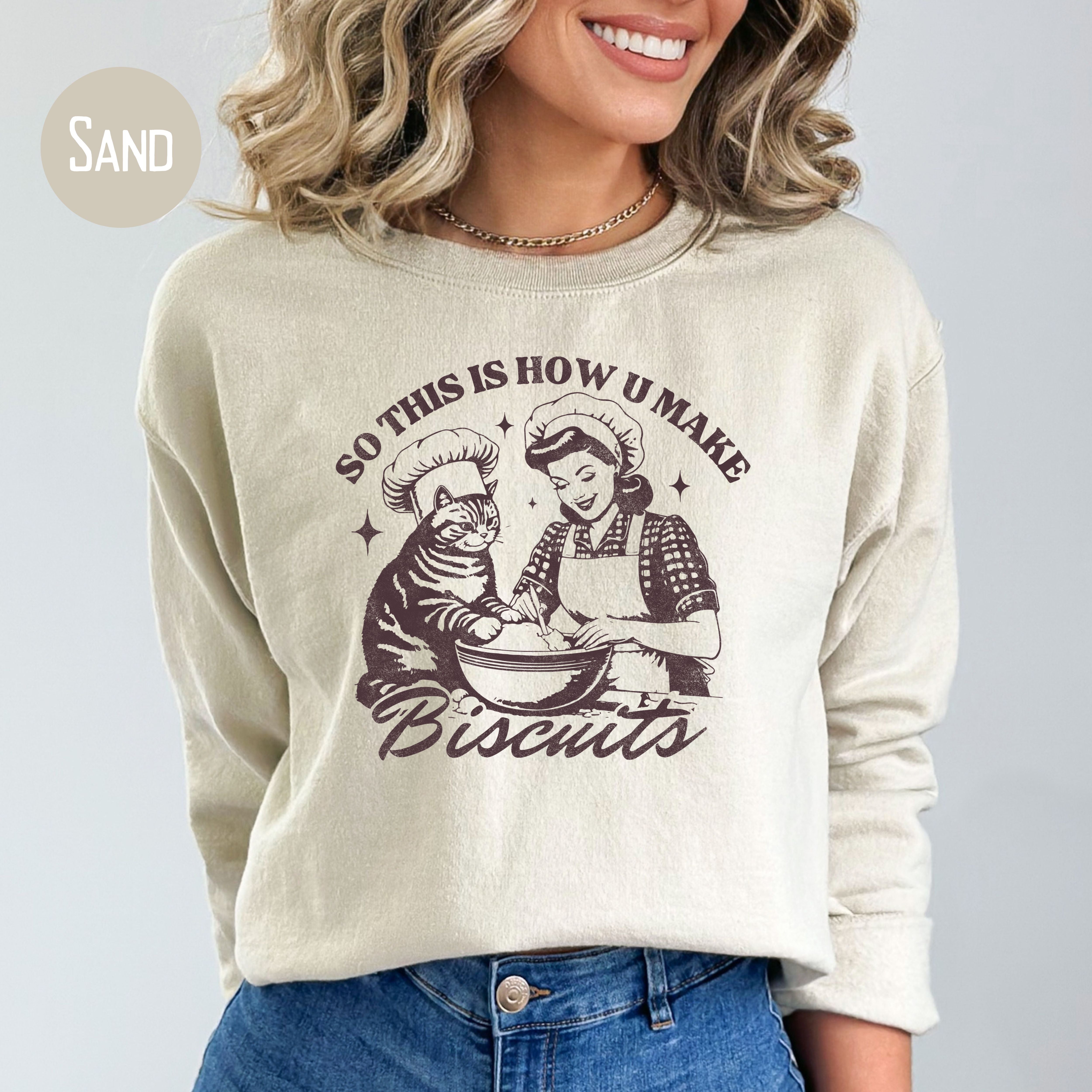 Retro Baking Cat Biscuit Baker Gift Sweatshirt