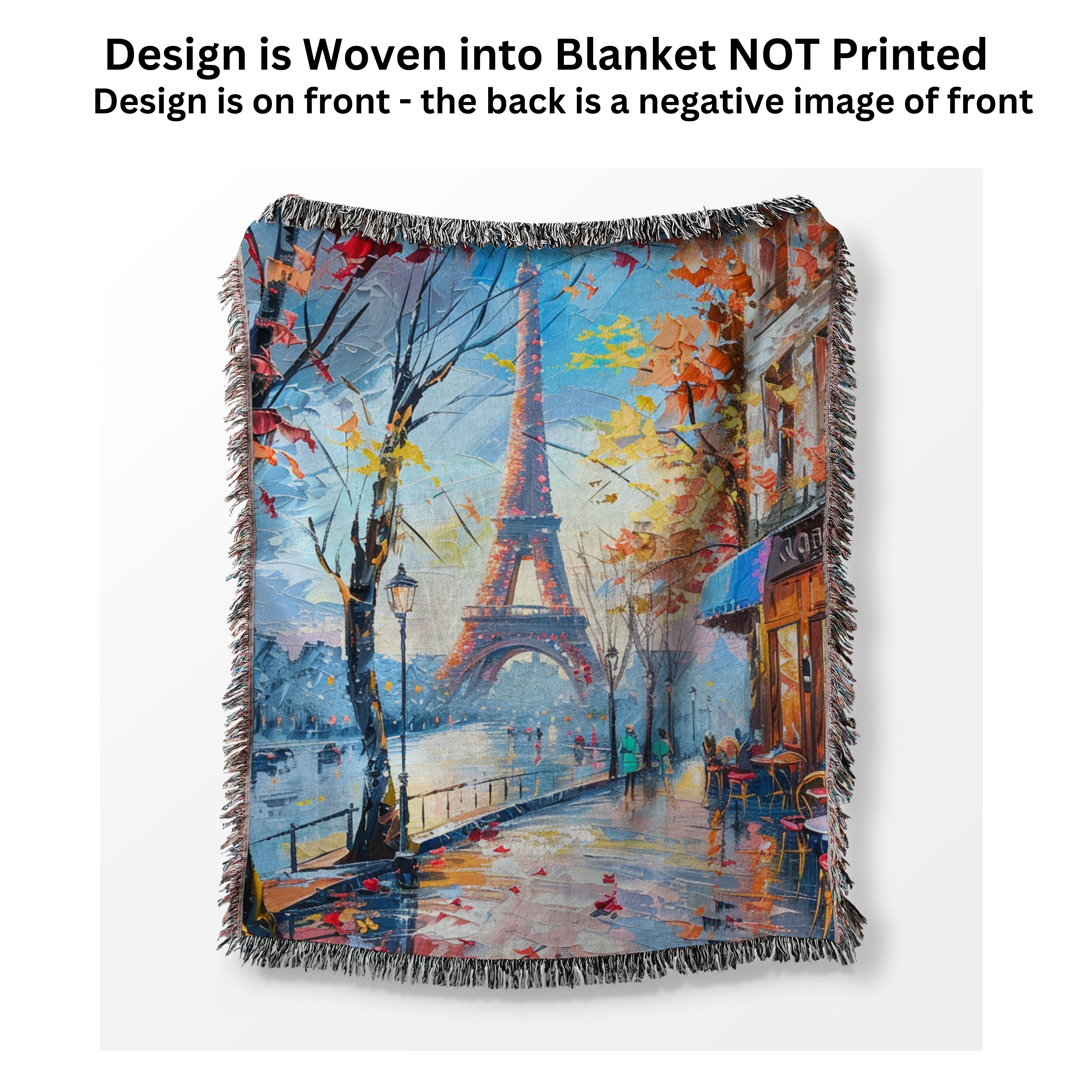 Eiffel Tower in Paris Woven Throw Blanket