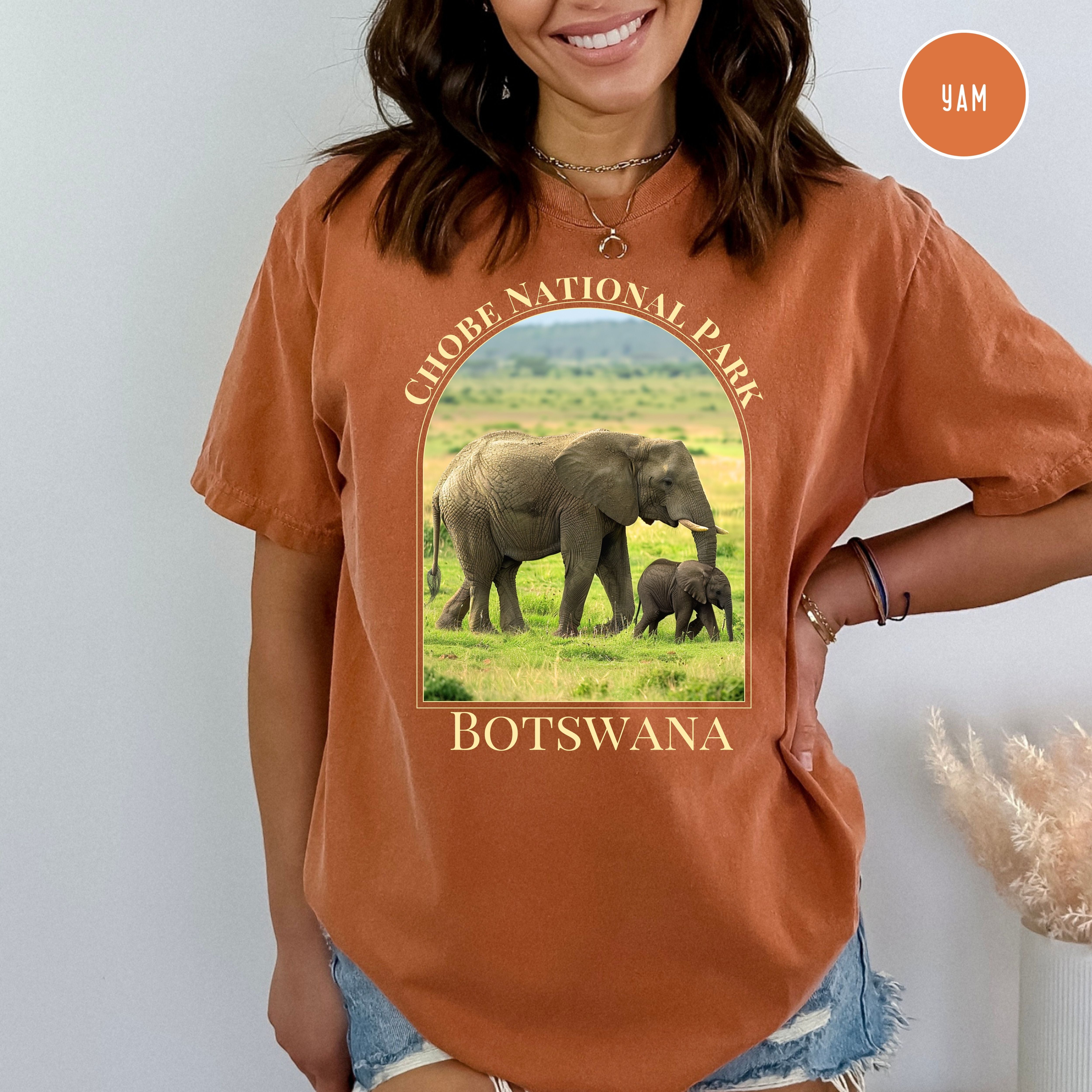 Mama and Baby Elephants at Chobe National Park Africa Comfort Colors® Tee