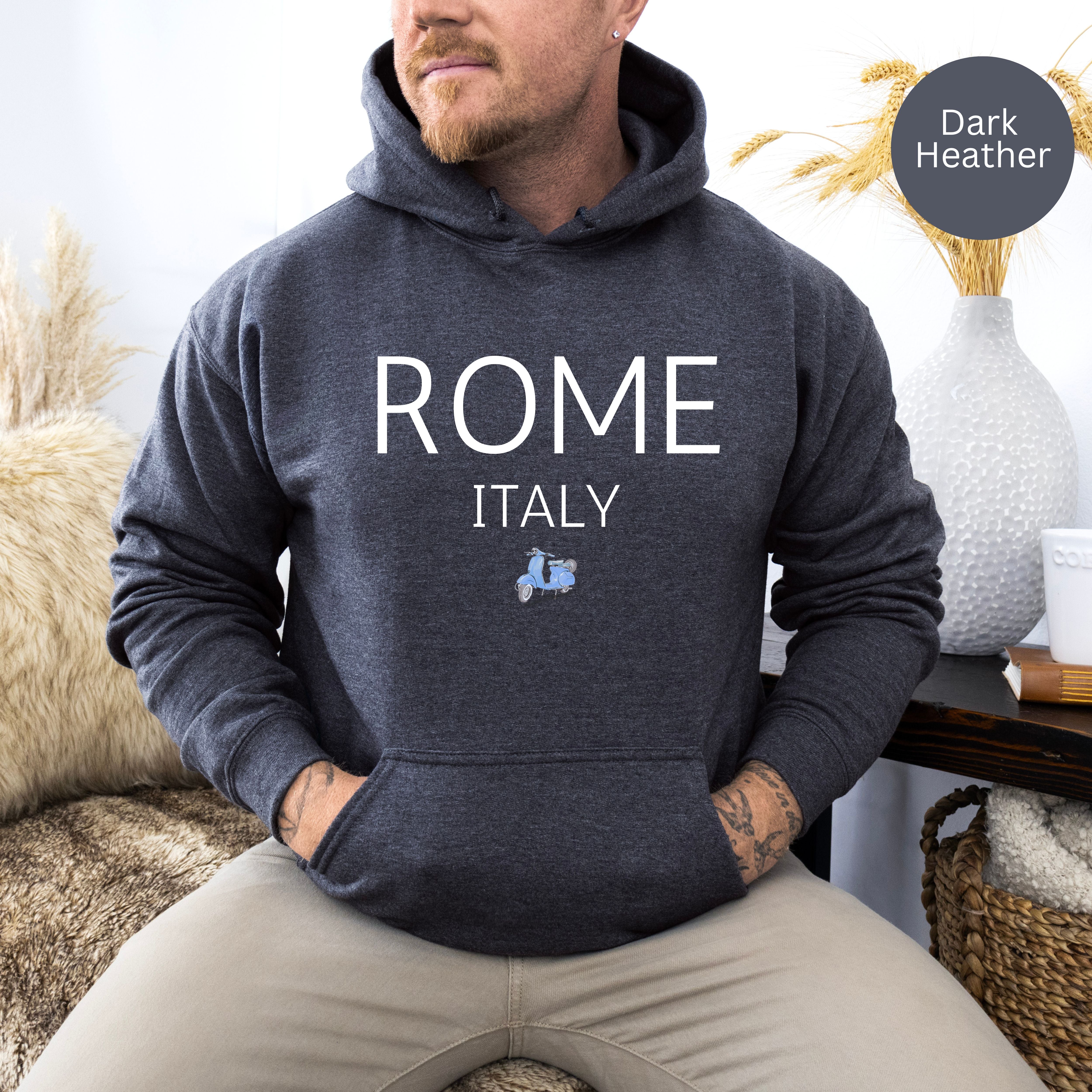 Rome Italy Vespa Unisex Pullover Hoodie, Italy Vacation Gift, Traveler Gift