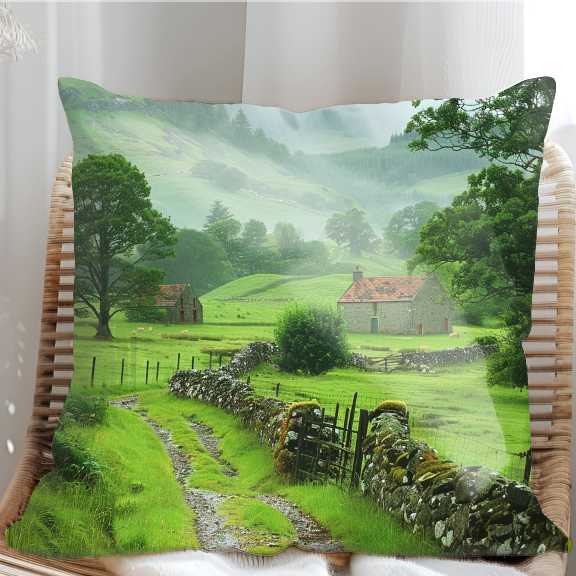 Scotland Countryside Decorative Pillowcases - Print Front & Back, Machine Washable, Avail 5 Sizes, 100% Polyester - Pillows NOT Included