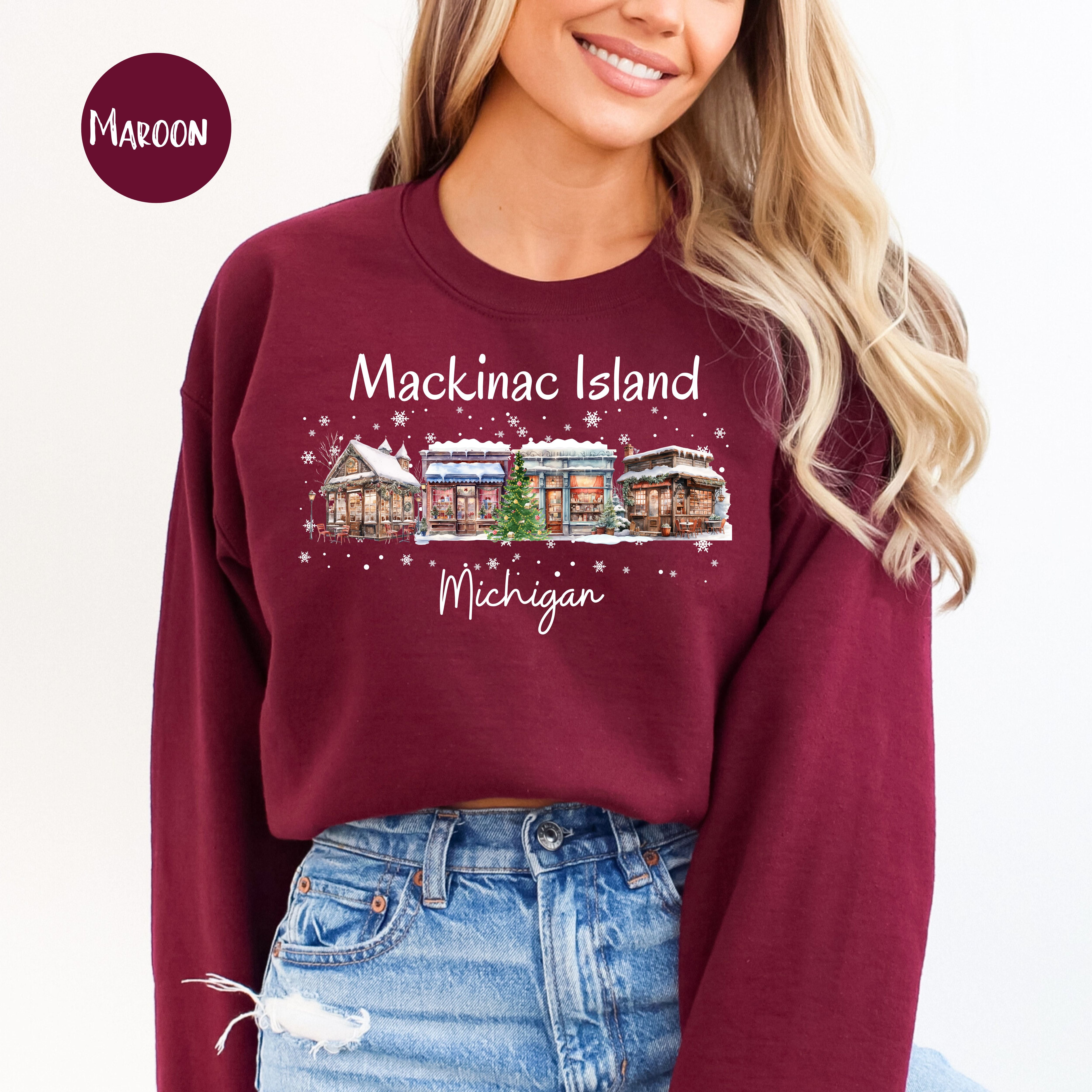 Mackinac Island Wisconsin Winter Sweatshirt