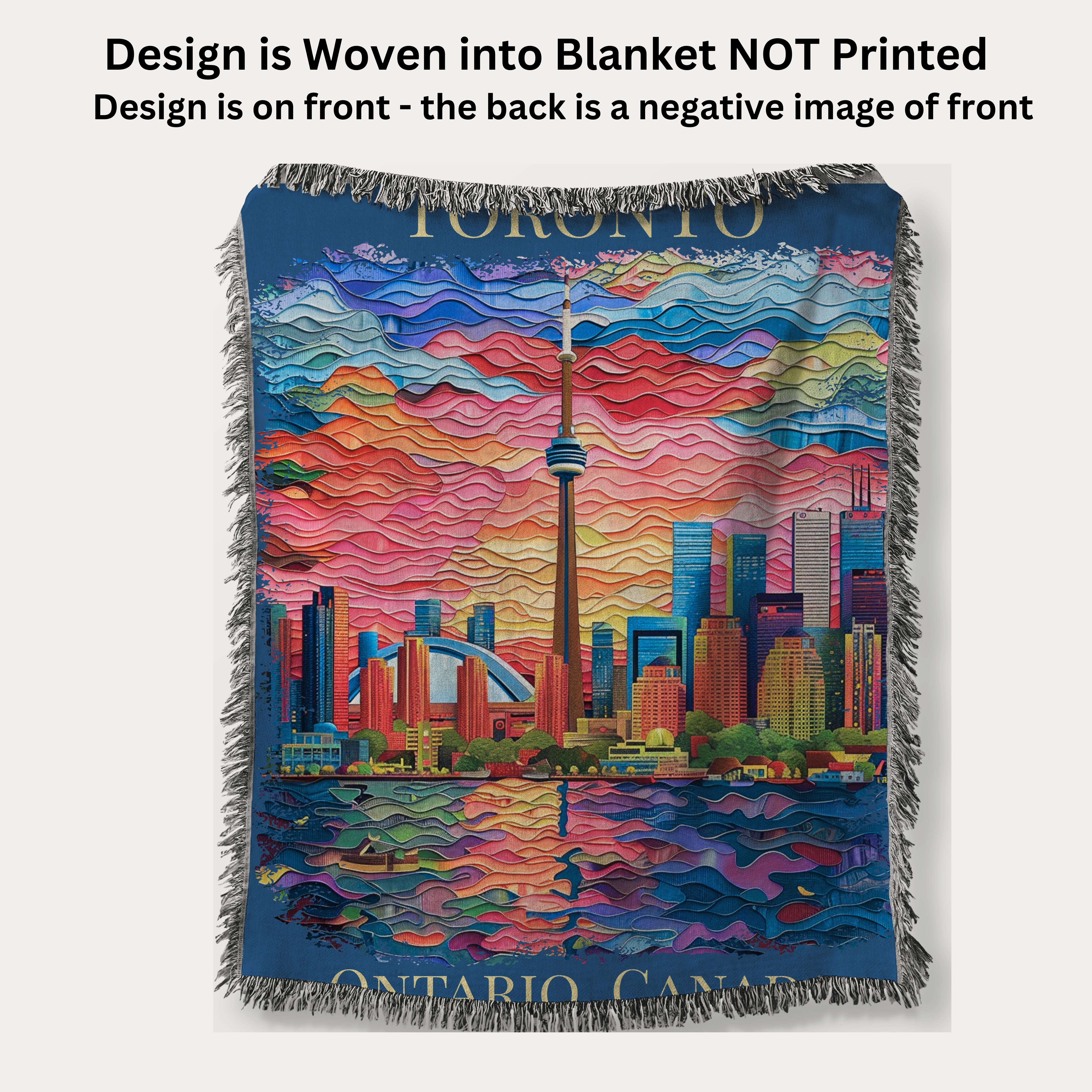 Toronto Ontario Canada Woven Throw Blanket