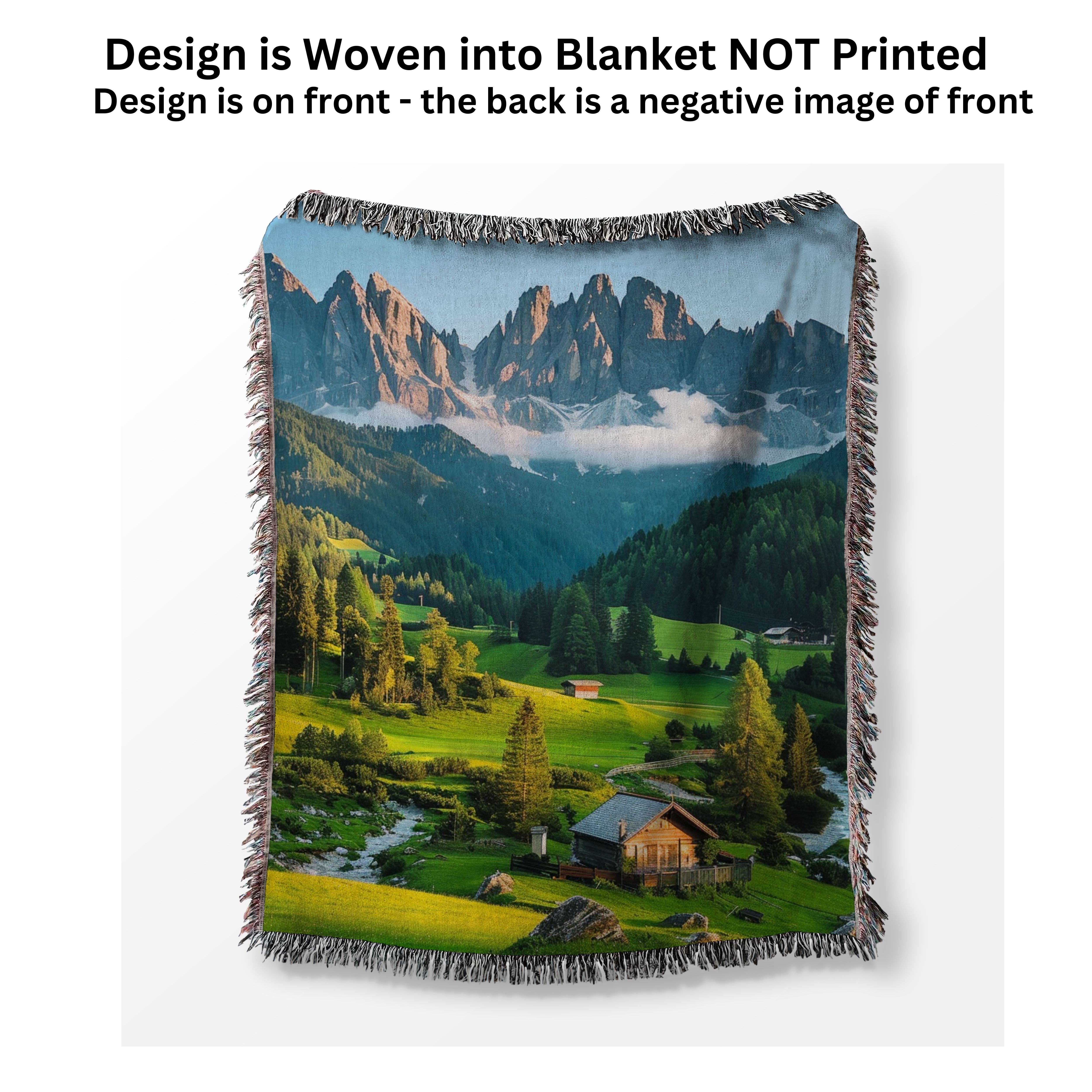 Italy Alps Milan Woven Blanket Gift, Milan Countryside Gift Blanket, Italian Alps Gift Throw, Italy Lover Gift, Traveler Gift Throw Blanket
