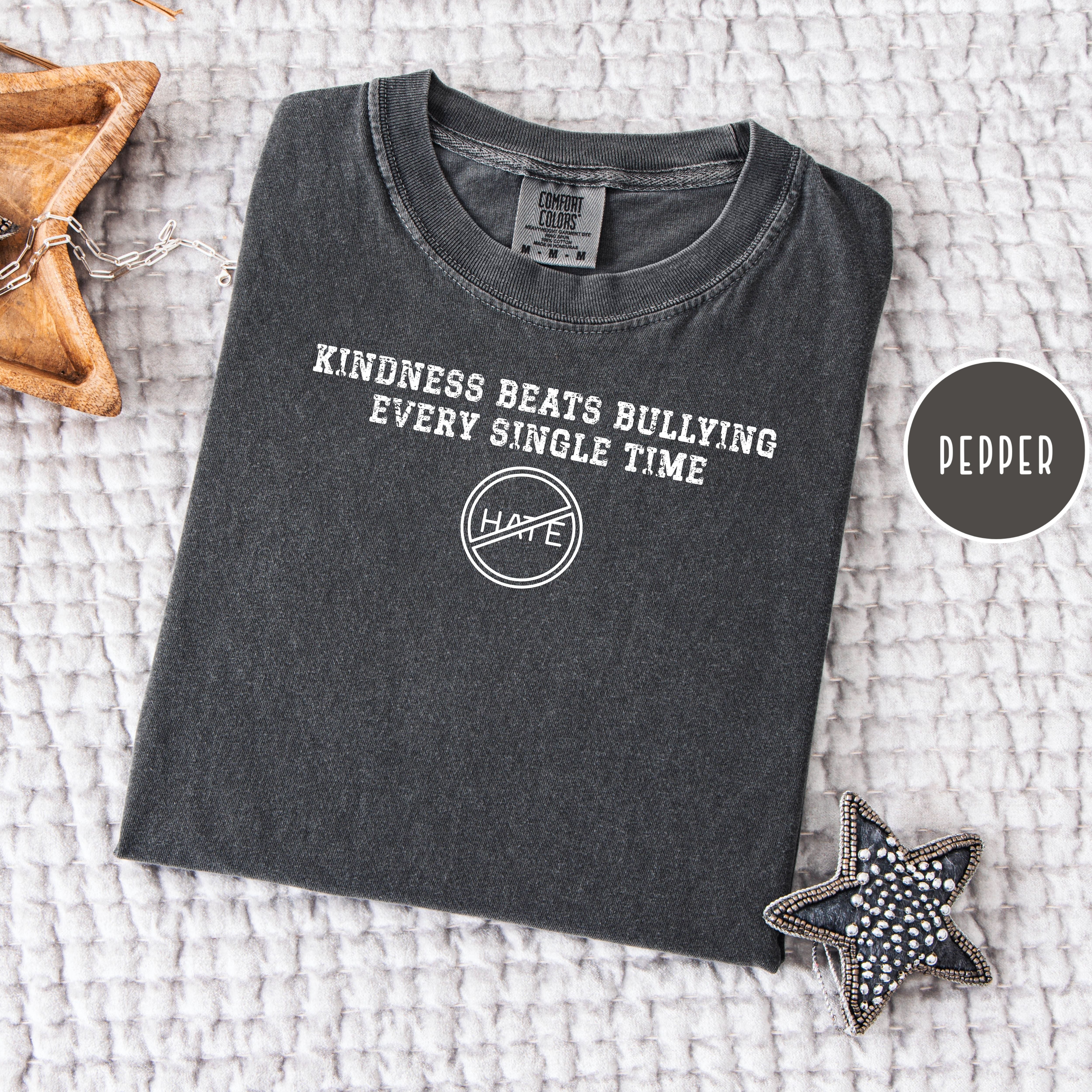 Kindness Unisex Comfort Colors T-Shirt, Anti Bullying Shirt, Anti-Hate Shirt, Kindness Beats Bullying Shirt
