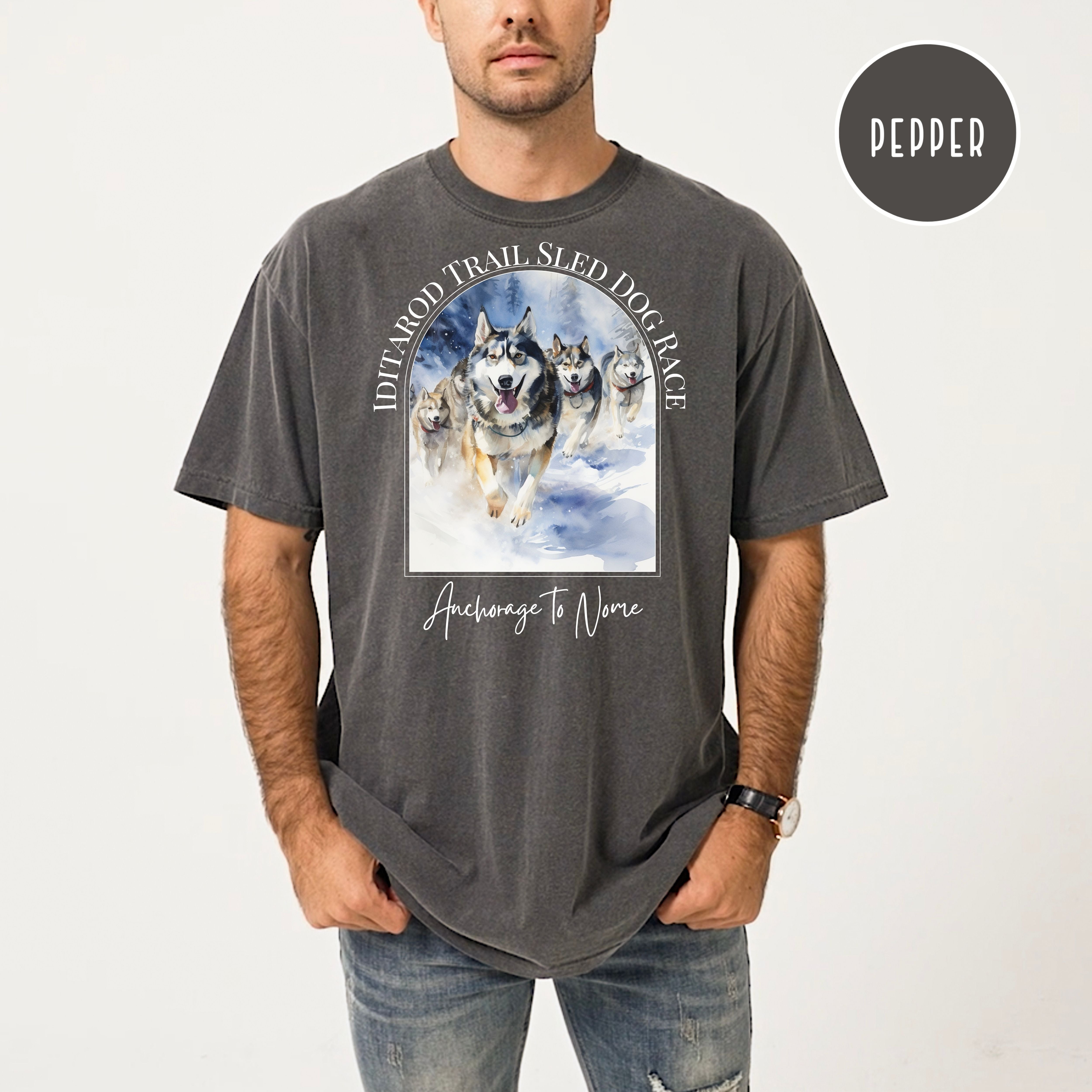 Iditarod Dog Race Comfort Colors T-Shirt, Alaskan Huskies Shirt