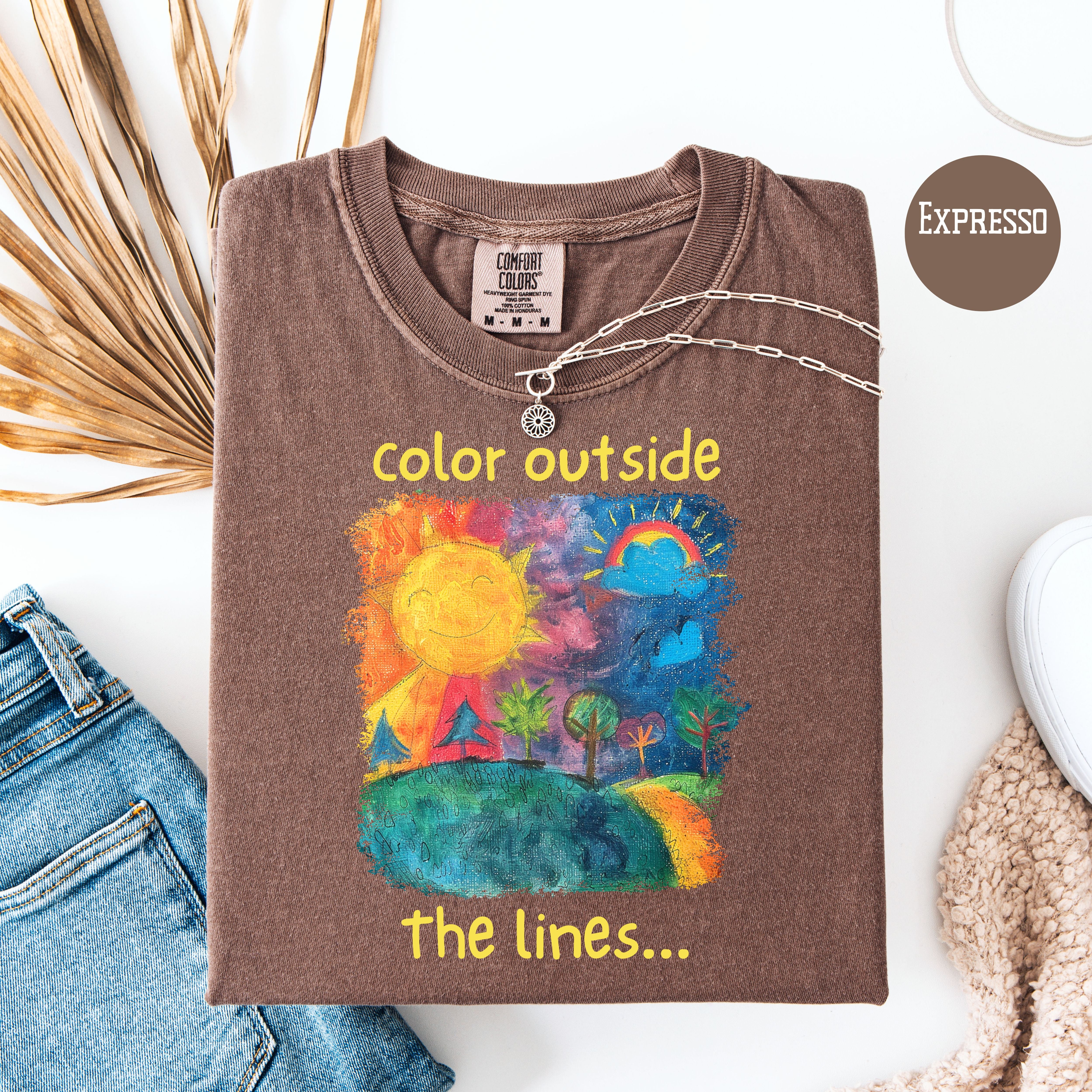 Color Outside The Lines Comfort Colors Be Yourself Tee, Positivity Shirt, Happiness Shirt, Playful and Inspiration, Motivational Gift Shirt