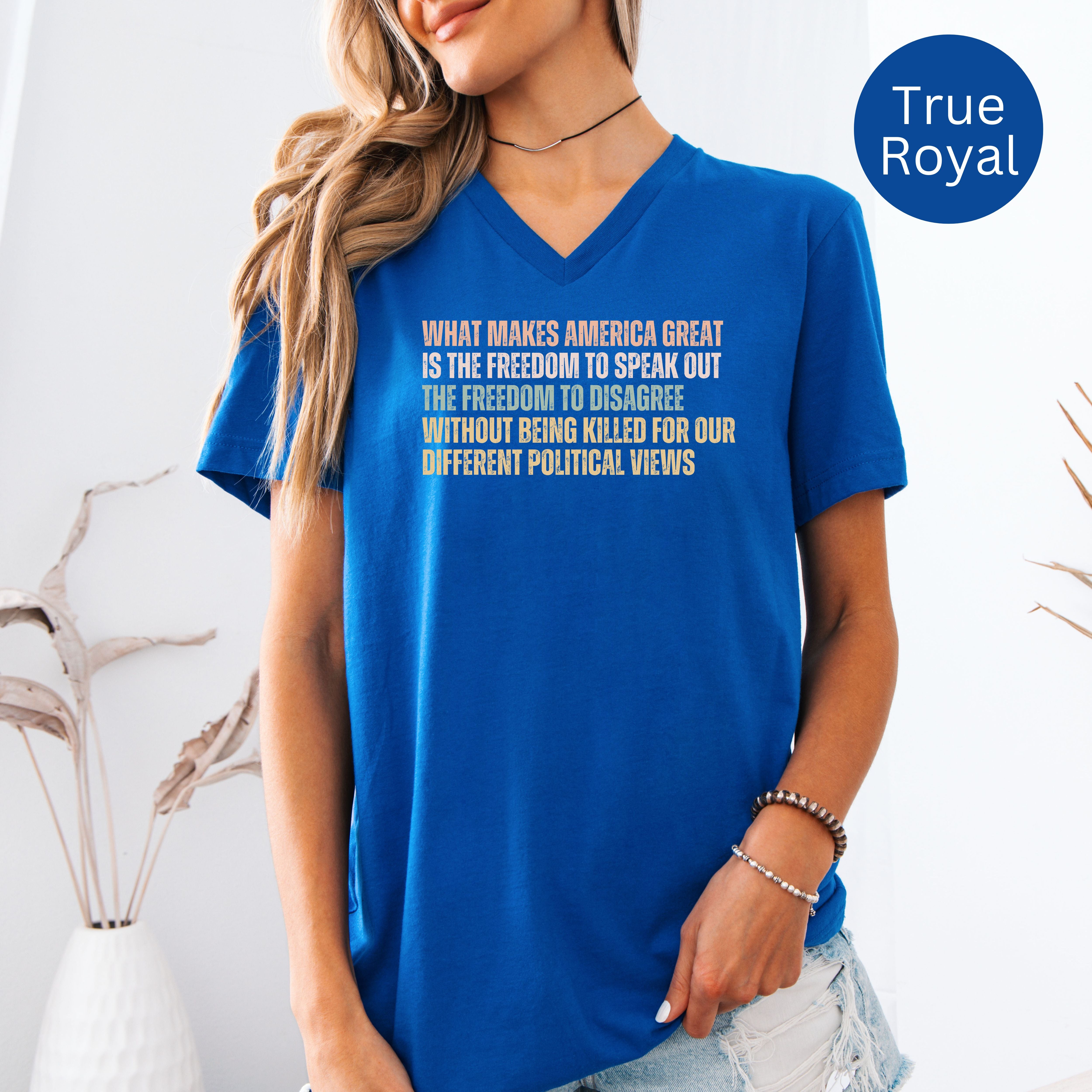 Freedom To Disagree Bella Canvas V-Neck Tee, Protest Tee Shirt