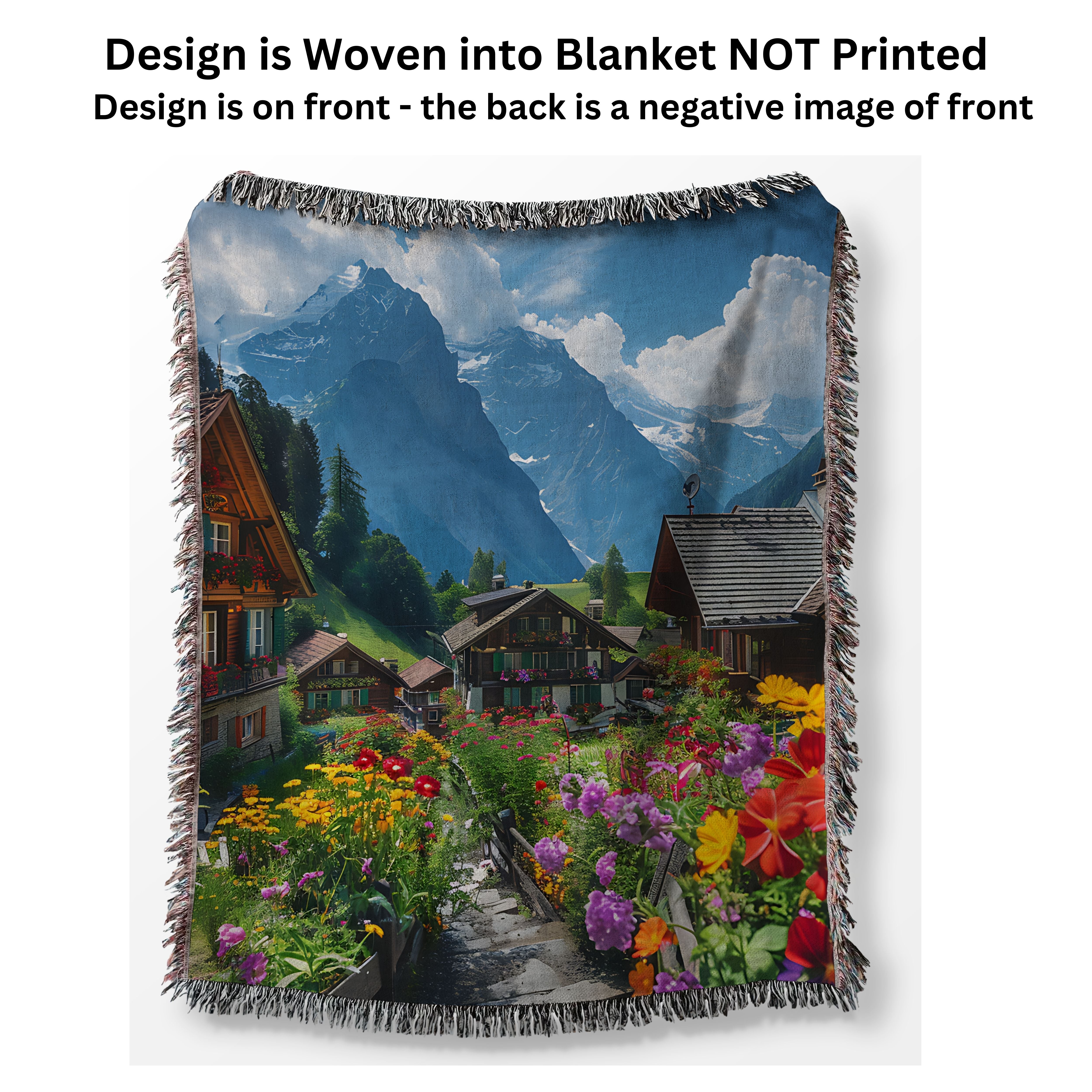 Switzerland Alpine Village Woven Blanket