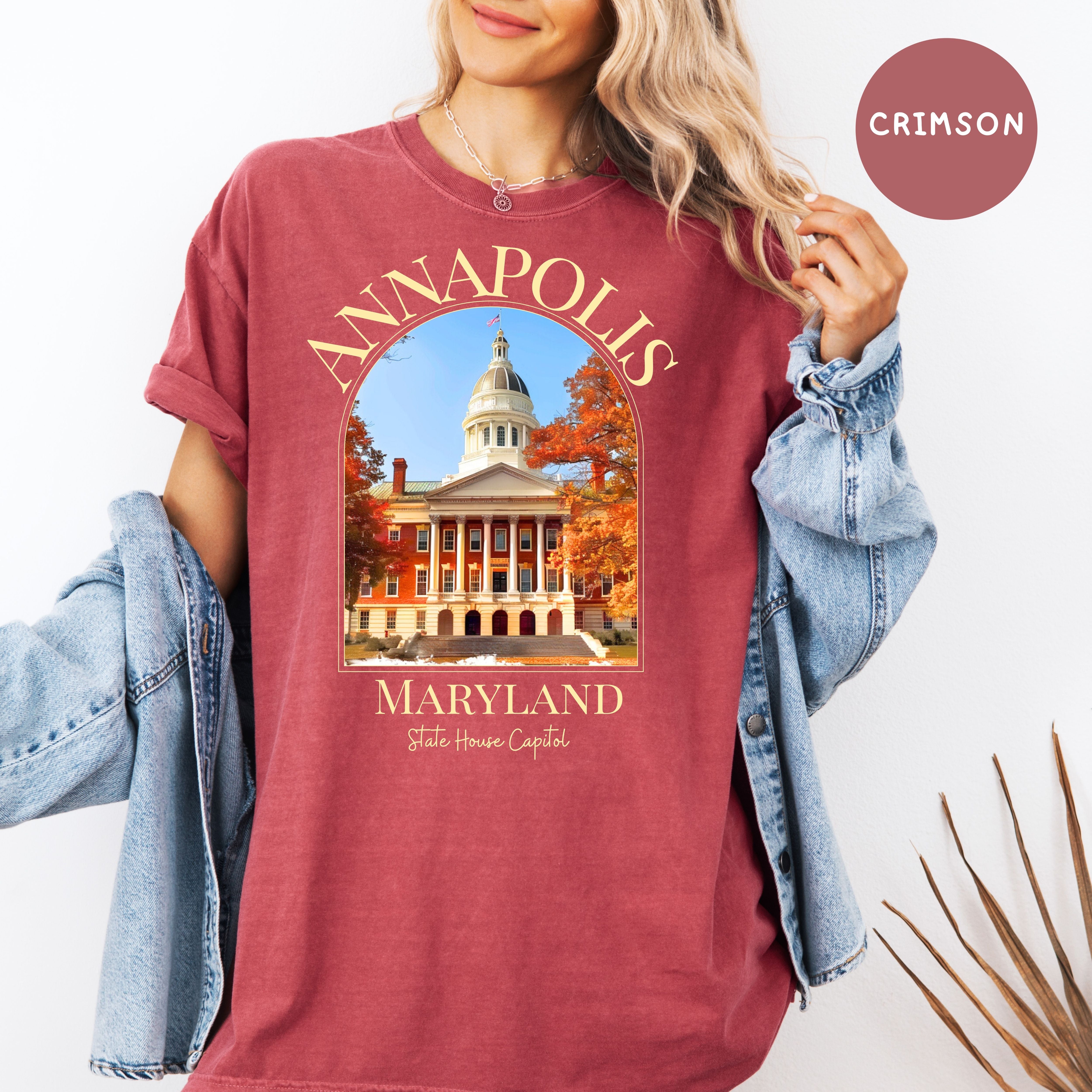 Annapolis Maryland Autumn Comfort Colors Tee