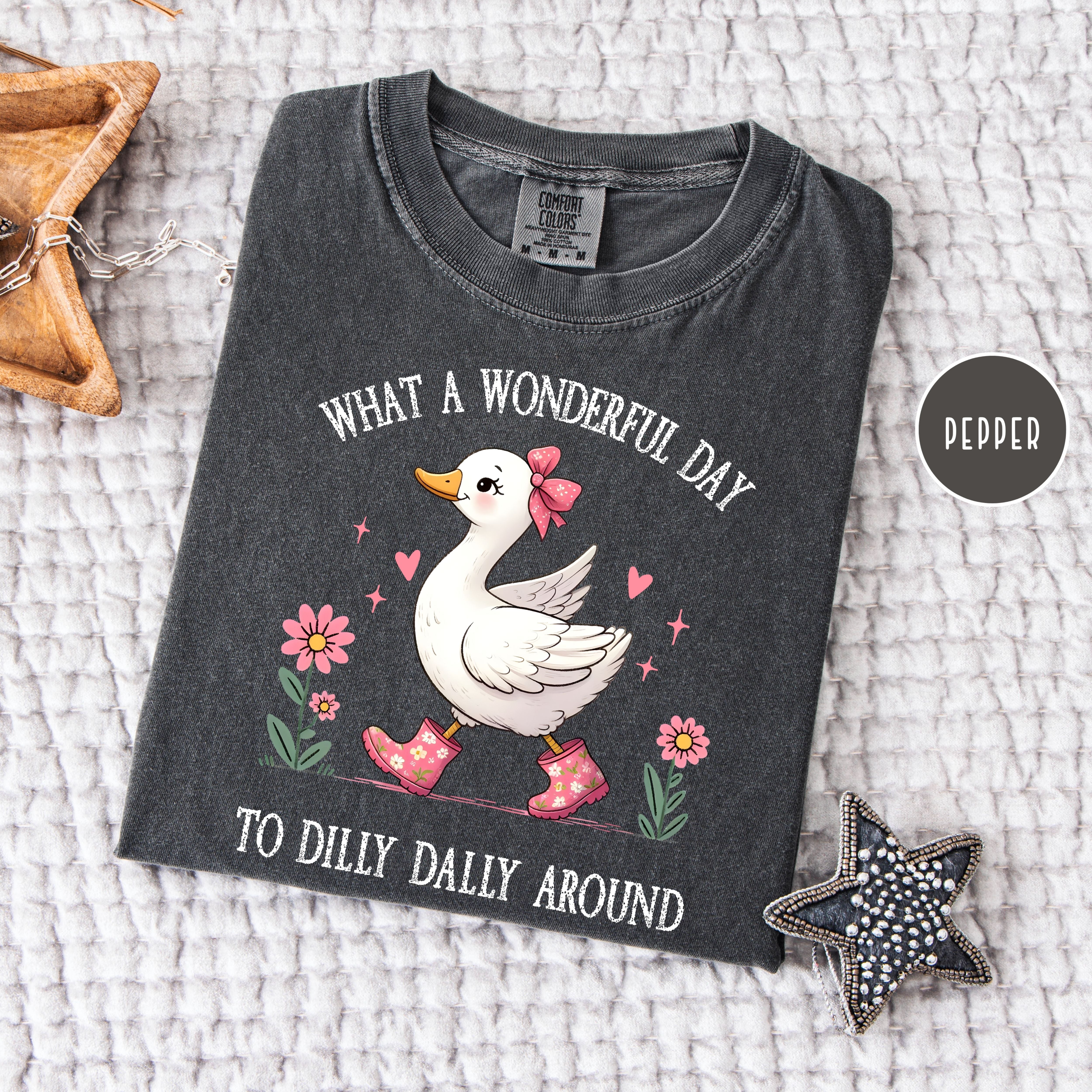 What A Wonderful Day To Dilly Dally Silly Goose Comfort Colors Tee