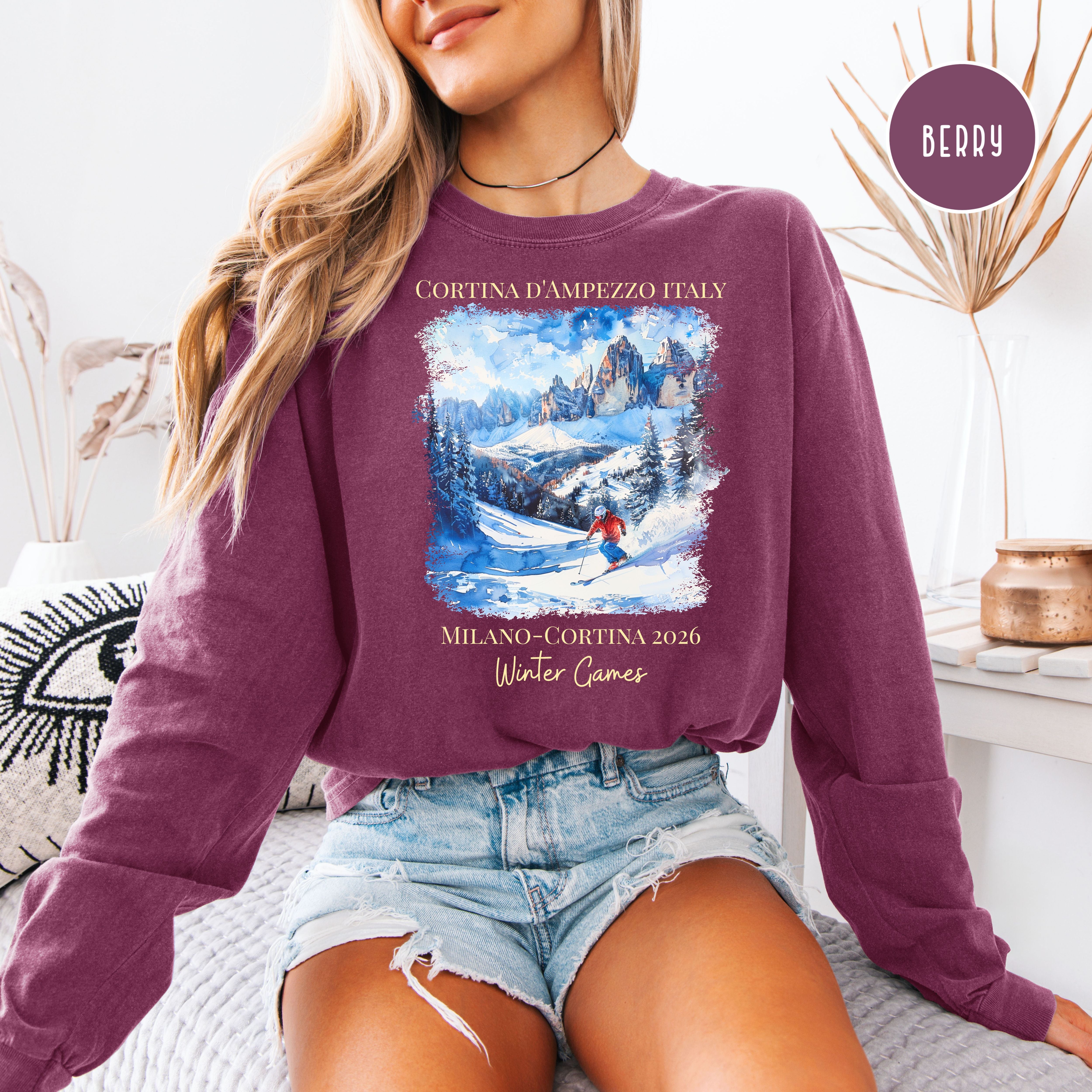 Milano Cortina Italy 2026 Winter Games Long Sleeve Comfort Colors Tee