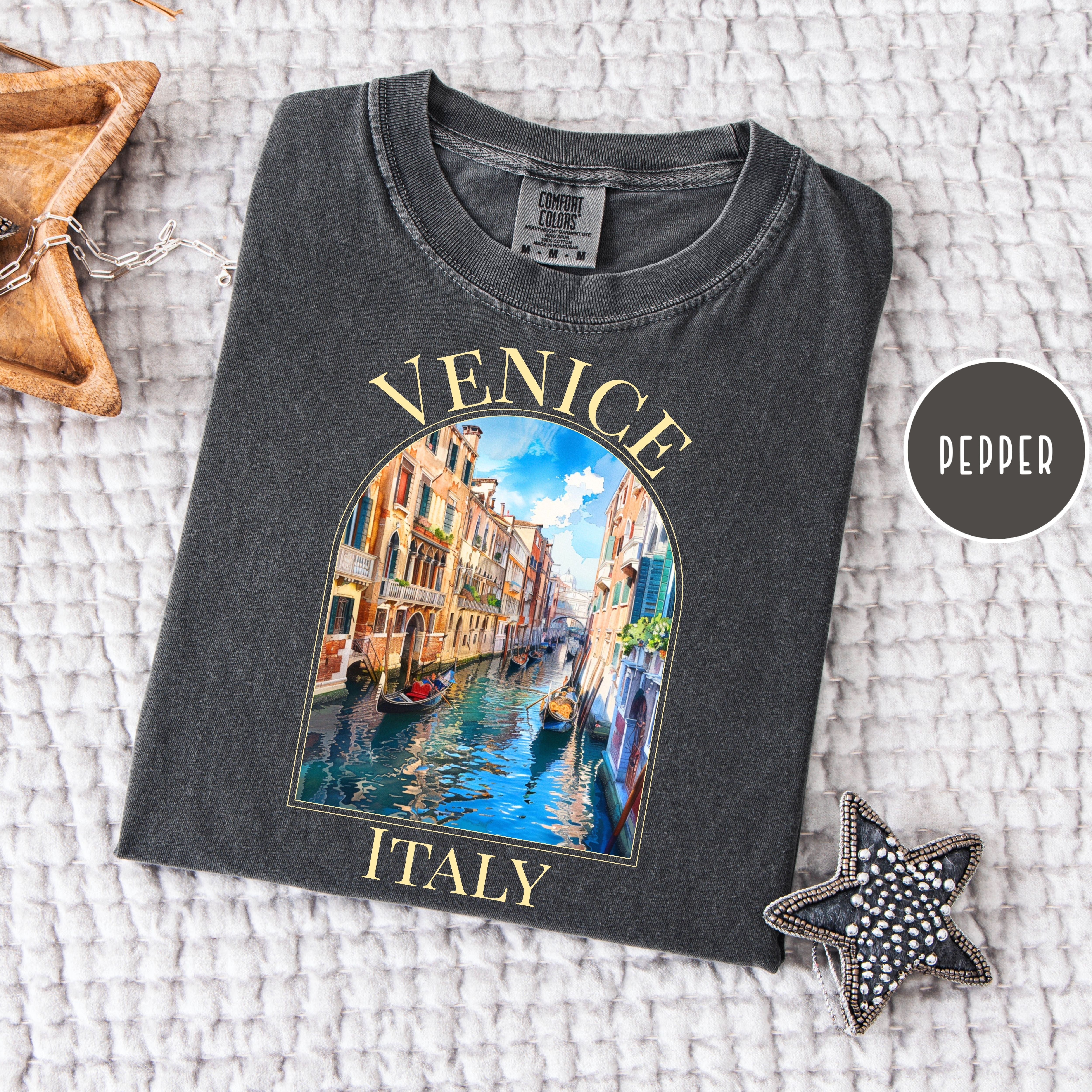 Venice Italy Canals Unisex Comfort Colors T-Shirt, Italy Vacation Shirt, Italy Gift Shirt