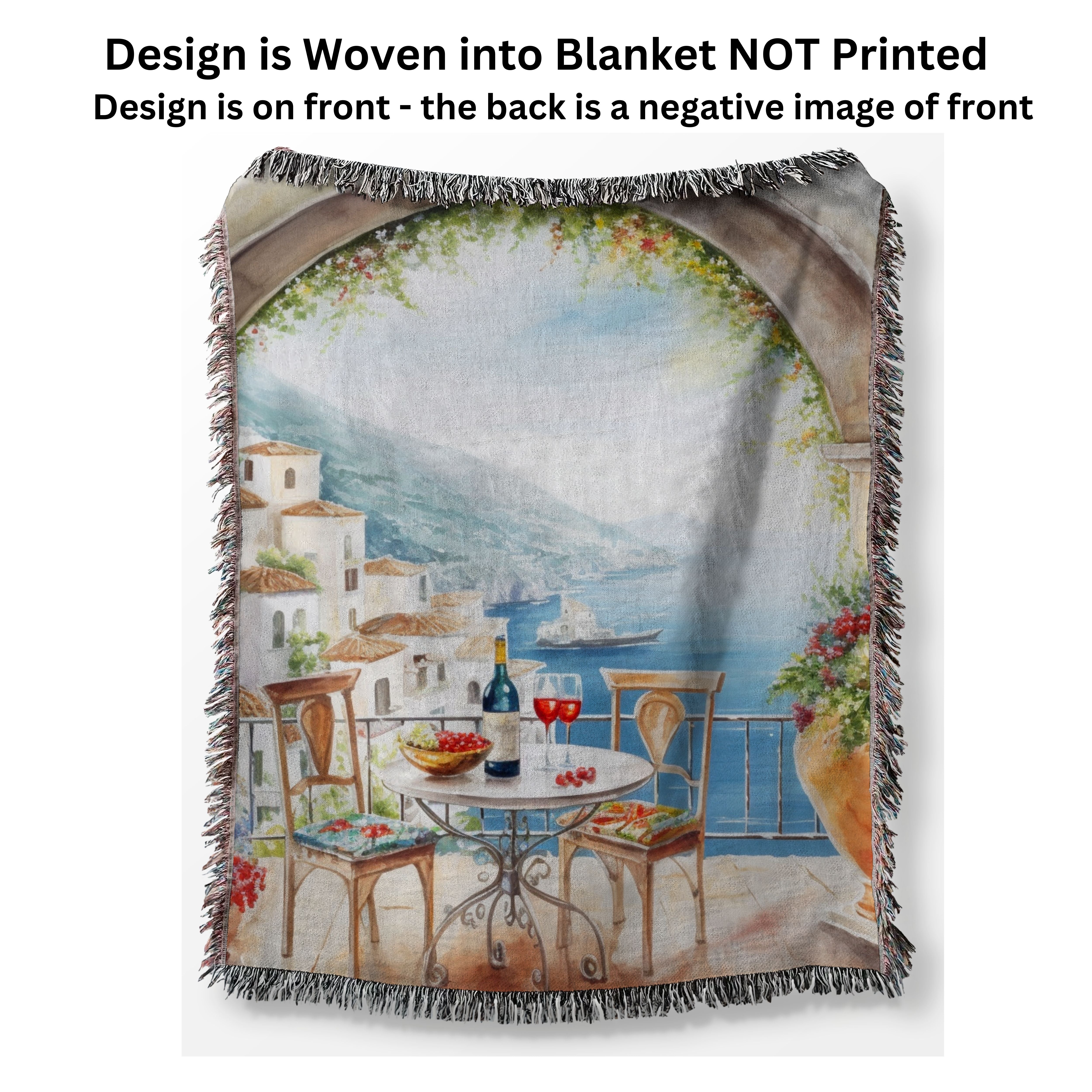 Amalfi Coast Southern Italy Vacation Gift Blanket