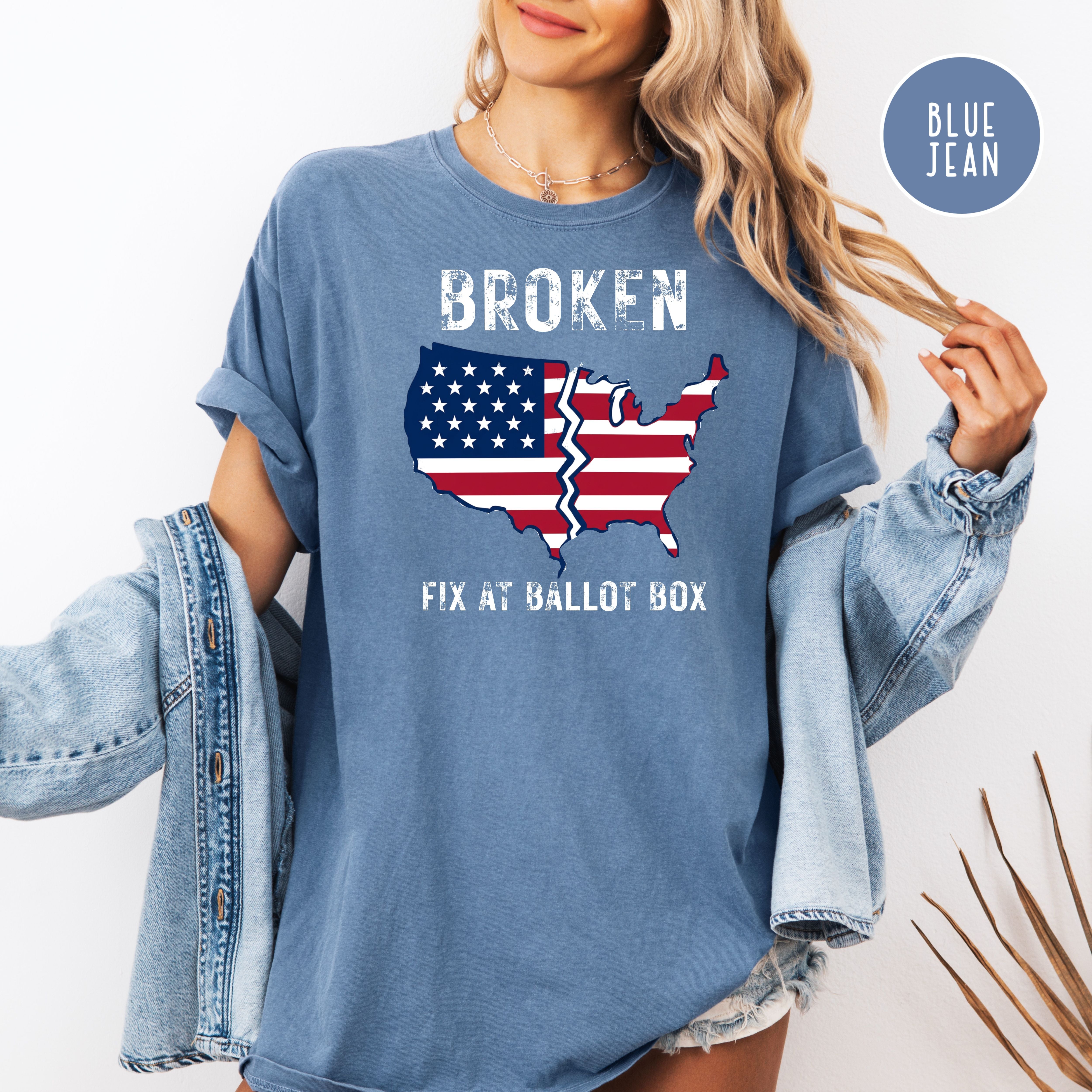 America is Broken Fix at Ballot Unisex Comfort Colors T-Shirt, Voting Tee Shirt, Election Tee Shirt, Politics Shirt, Protest Shirt
