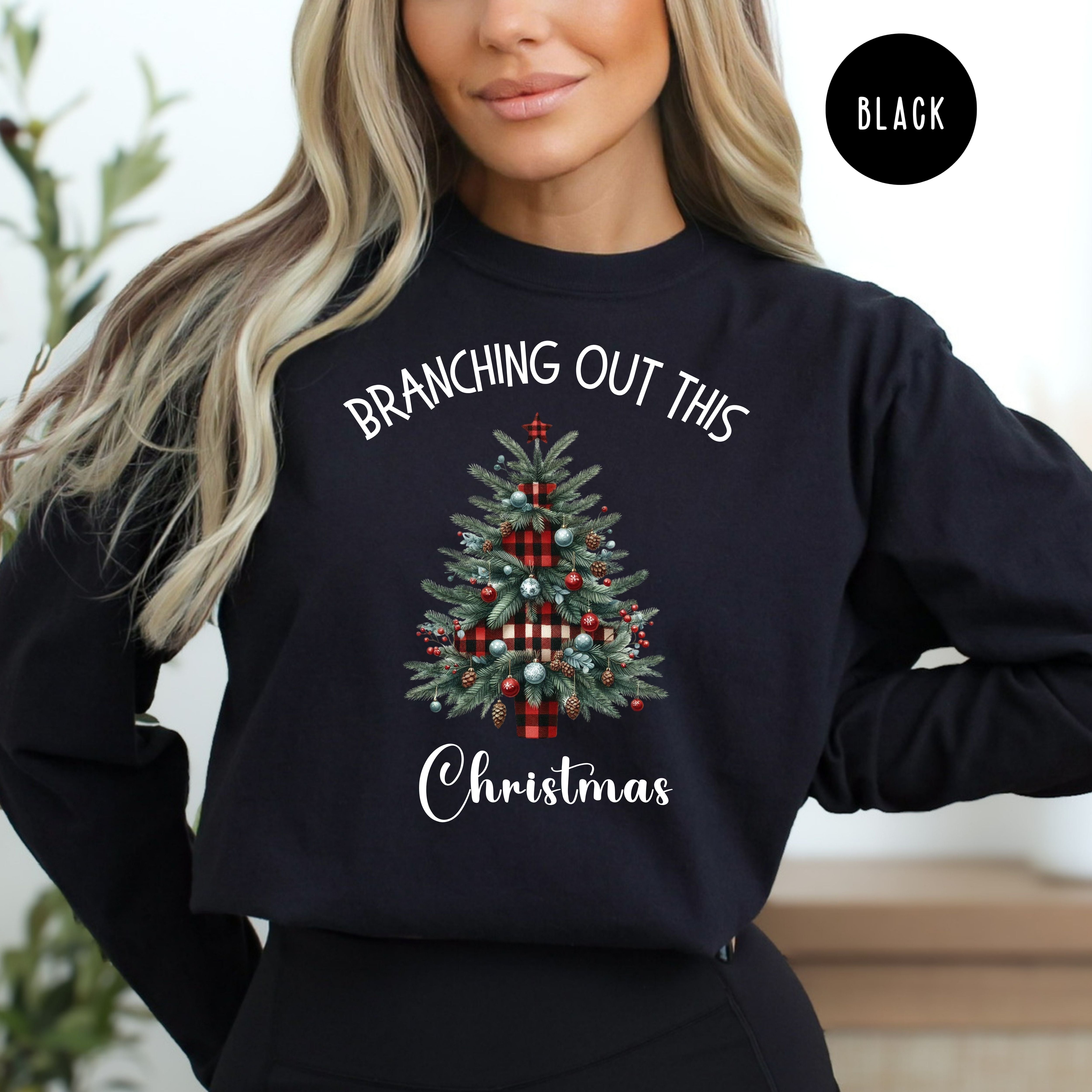 Branching Out This Christmas Funny Christmas Tree Comfort Colors® Long Sleeve Tee