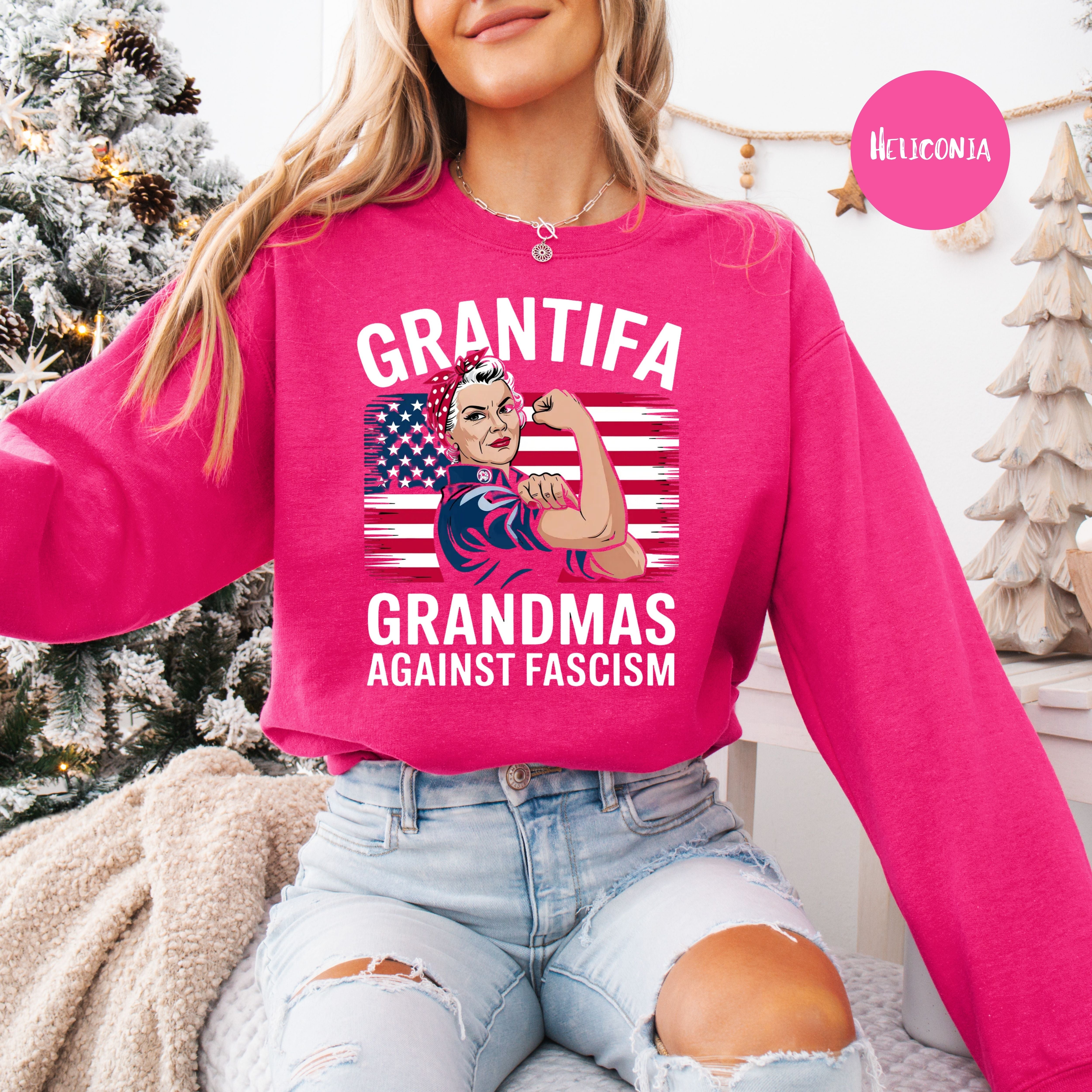 Grantifa Rosie the Riveter Grandmas Against Fascism Sweatshirt