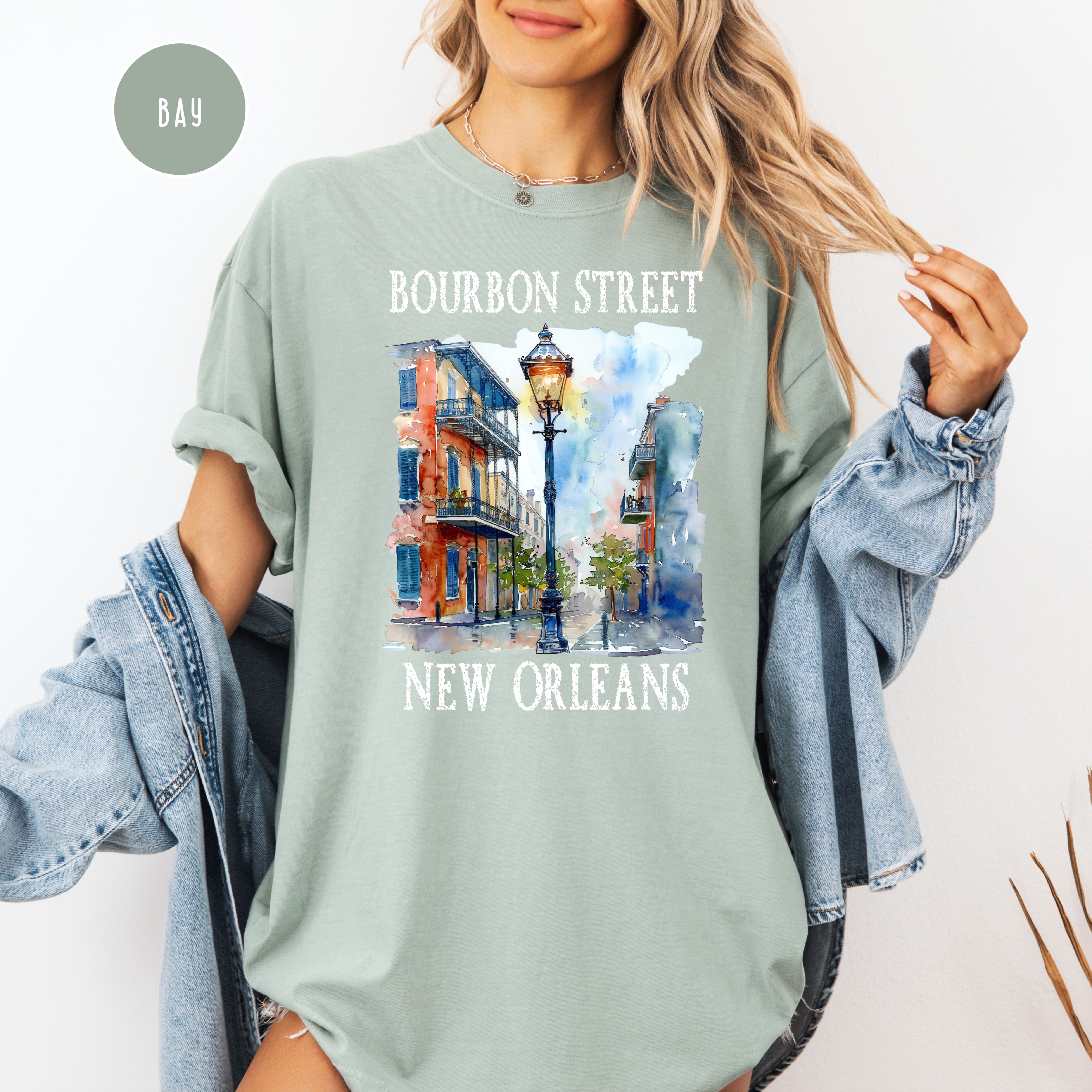 Bourbon Street New Orleans Unisex Comfort Colors T-Shirt, New Orleans Vacation Gift Shirt