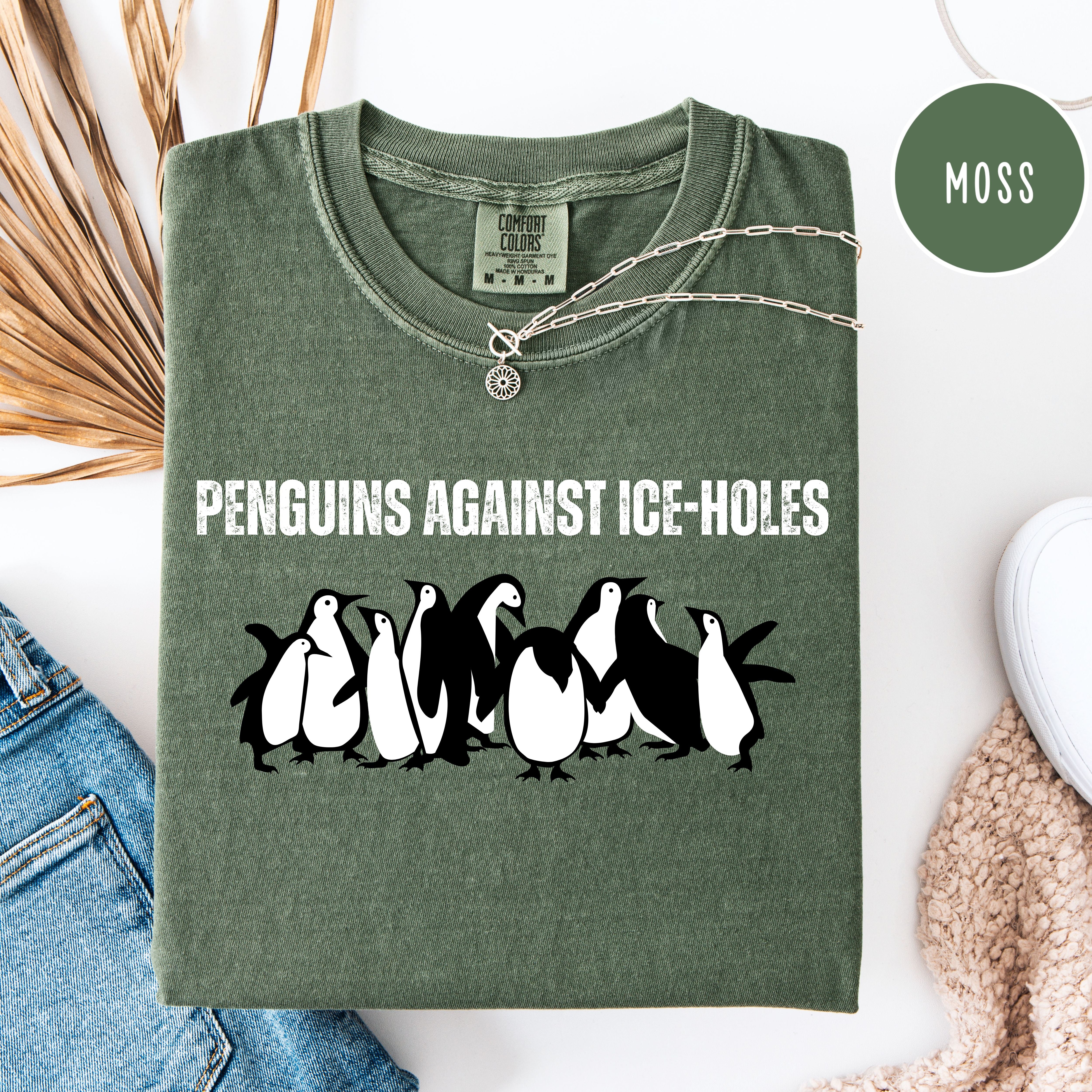 Penguins Against Ice Holes Comfort Colors Political Tee