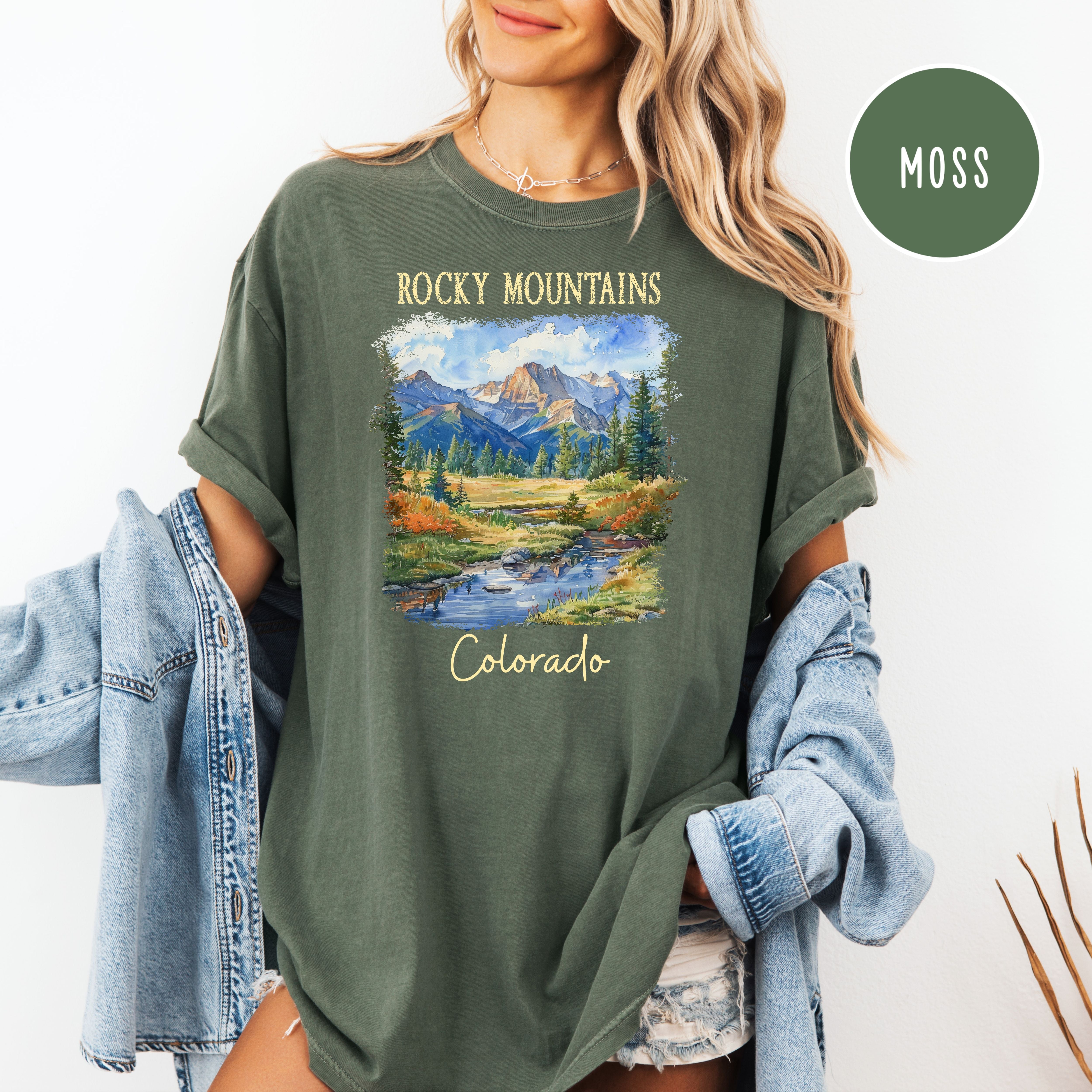 Colorado Rocky Mountains Unisex Comfort Colors T-Shirt, Colorado Vacation Travel Gift
