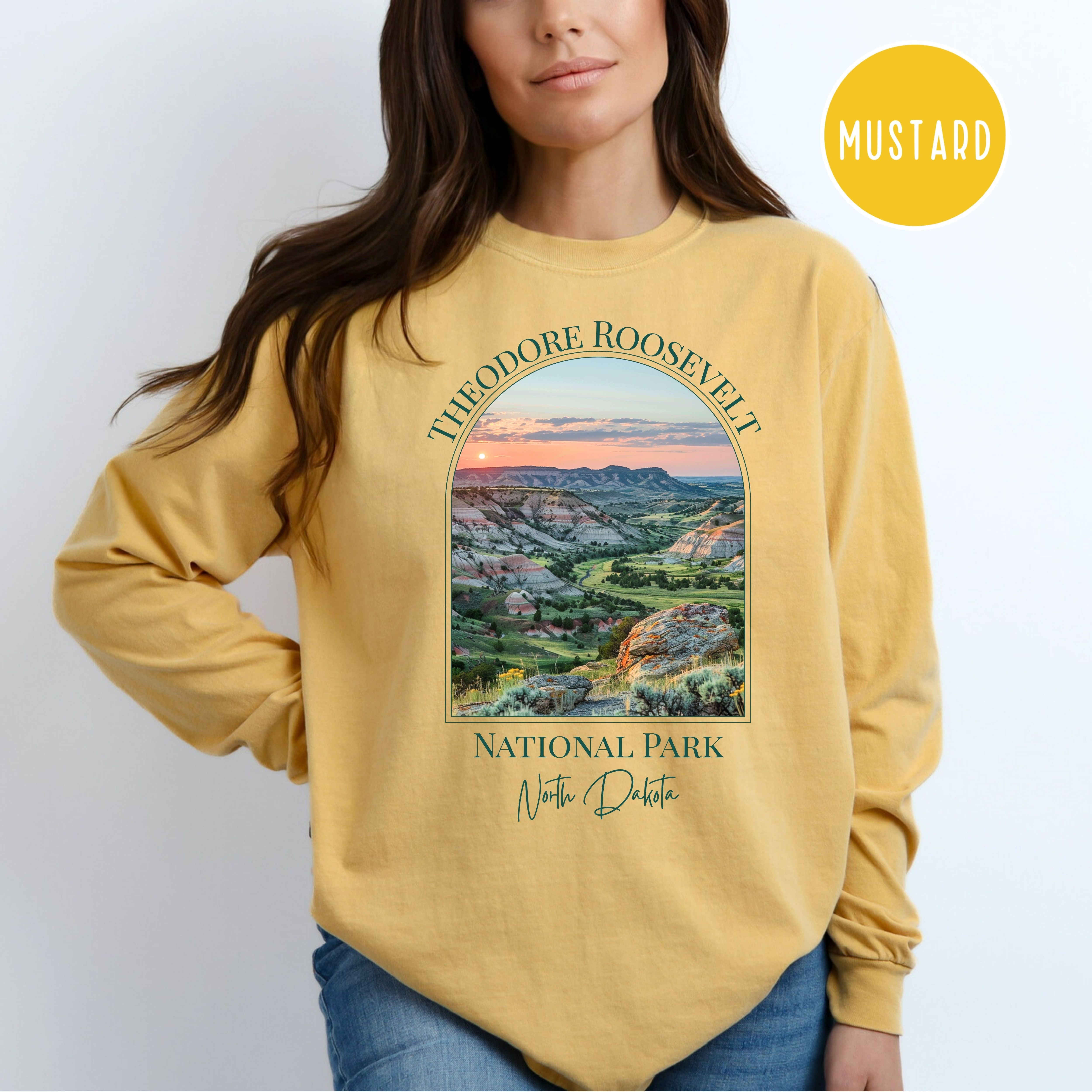 Theodore Roosevelt National Park North Dakota Comfort Colors Long Sleeve Unisex Tee