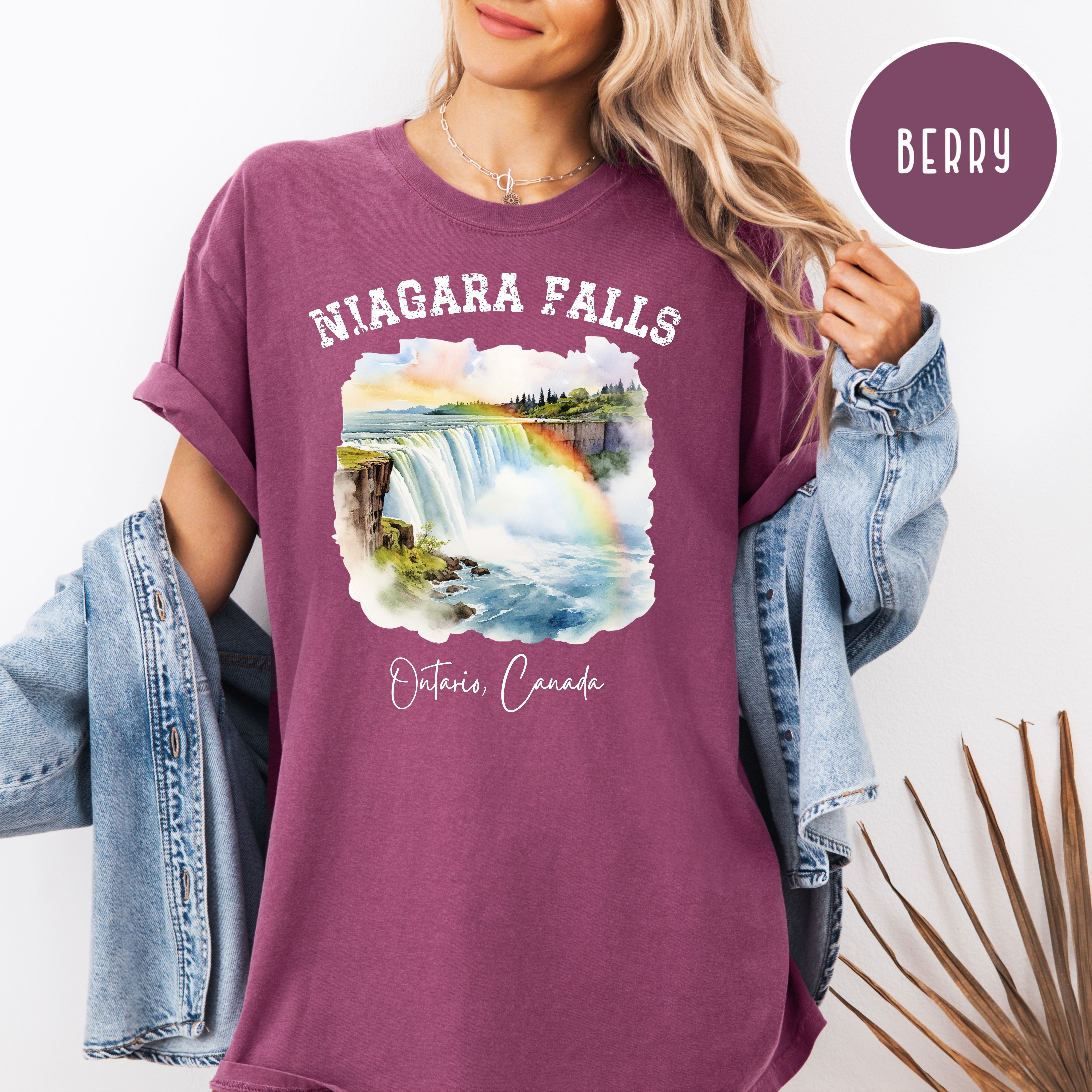 Rainbow Over Niagara Falls Canada Comfort Colors Adult Unisex Tee