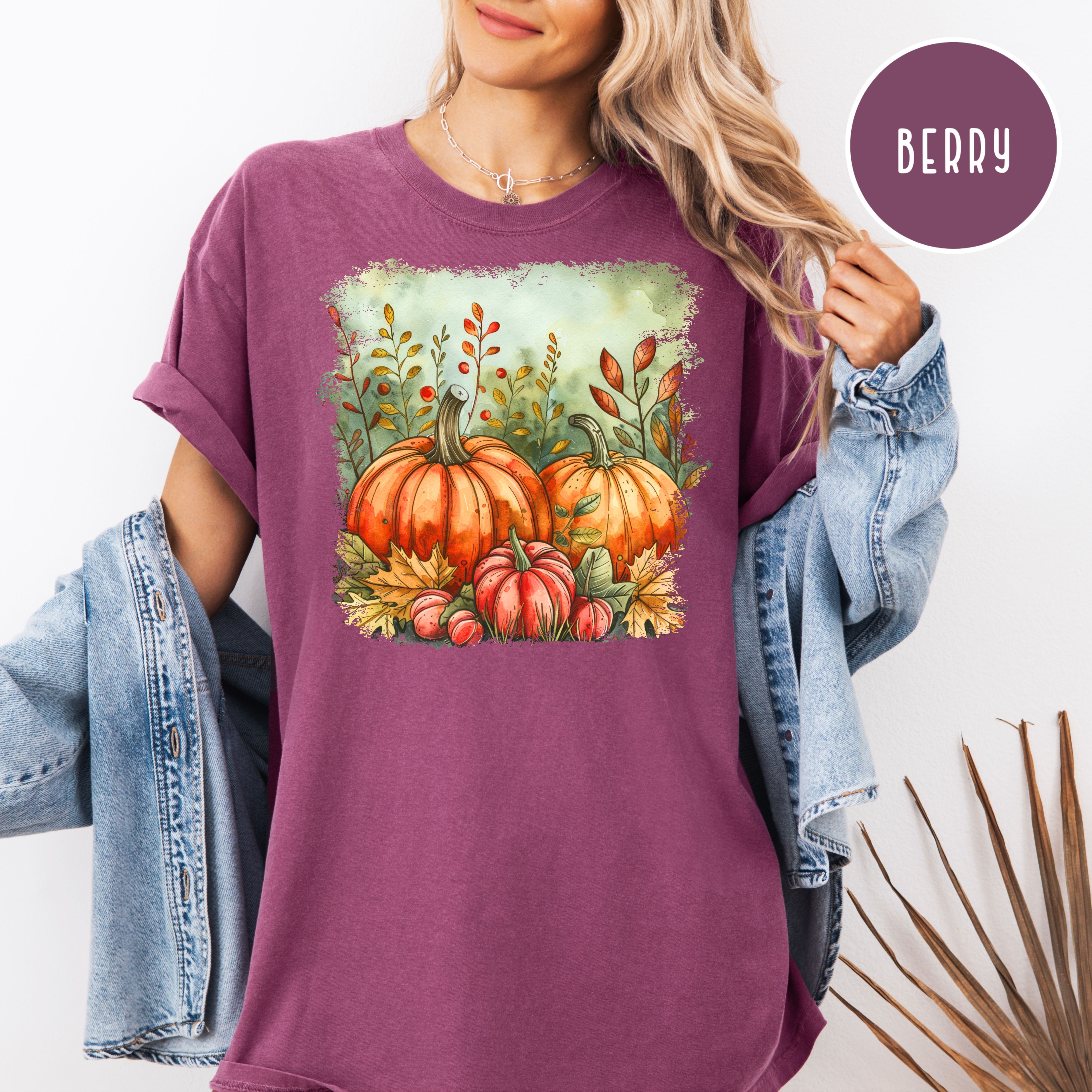 Thanksgiving Season Pumpkins Fall Colors Comfort Colors Tee