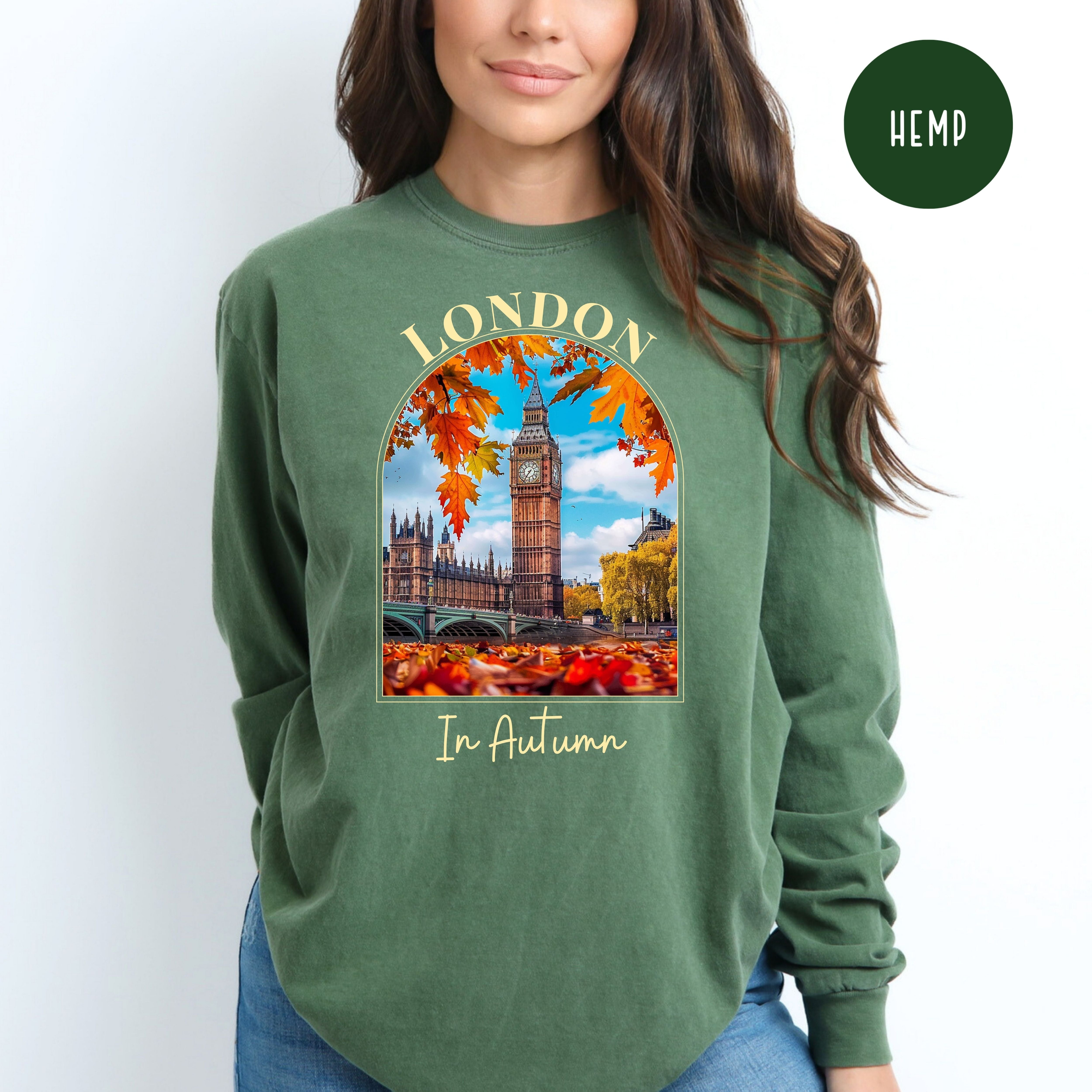 London In Autumn Comfort Colors® Long Sleeve Tee