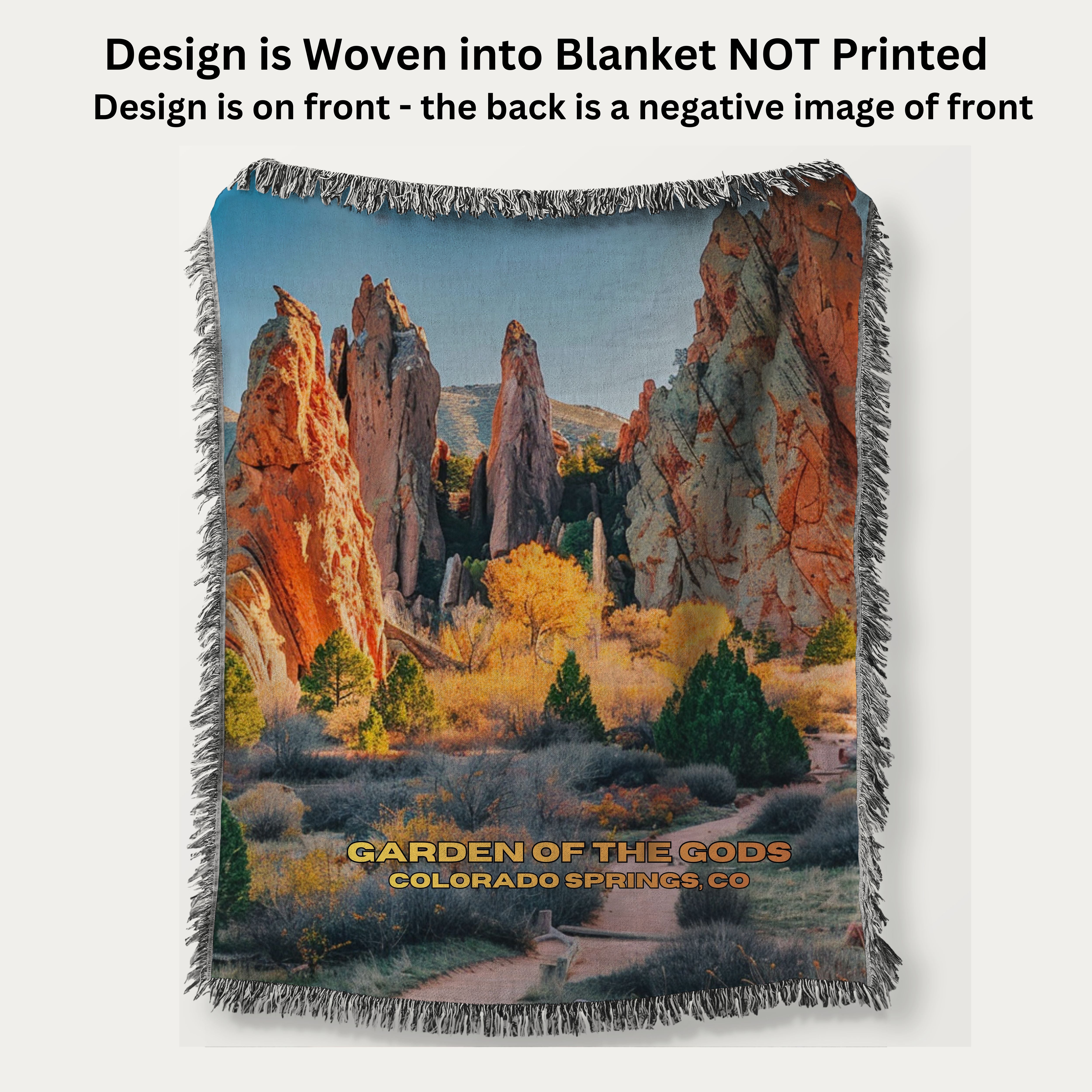 Garden of The Gods Colorado Springs Woven Throw Blanket