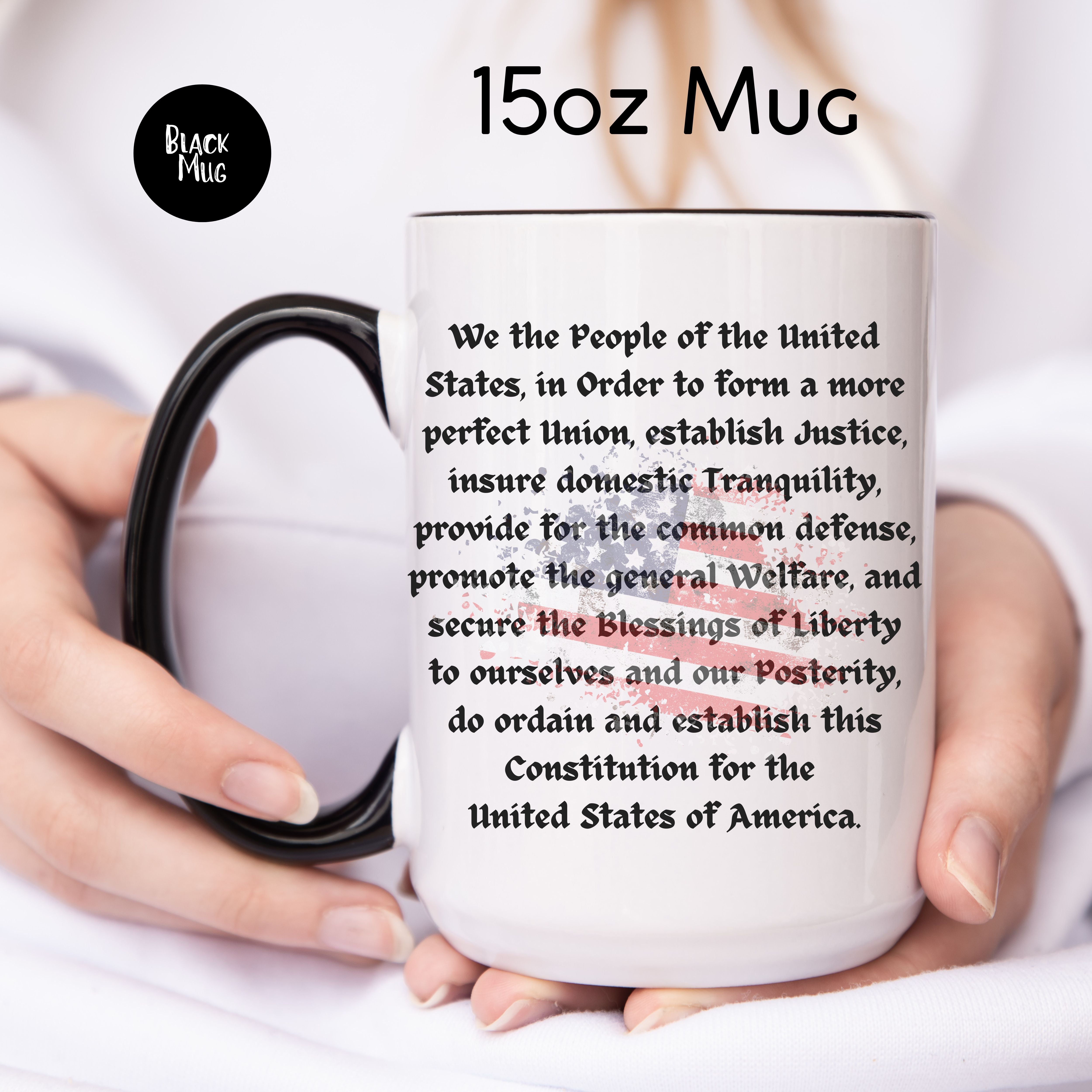 We The People Constitution Patriotic Ceramic Gift Mug