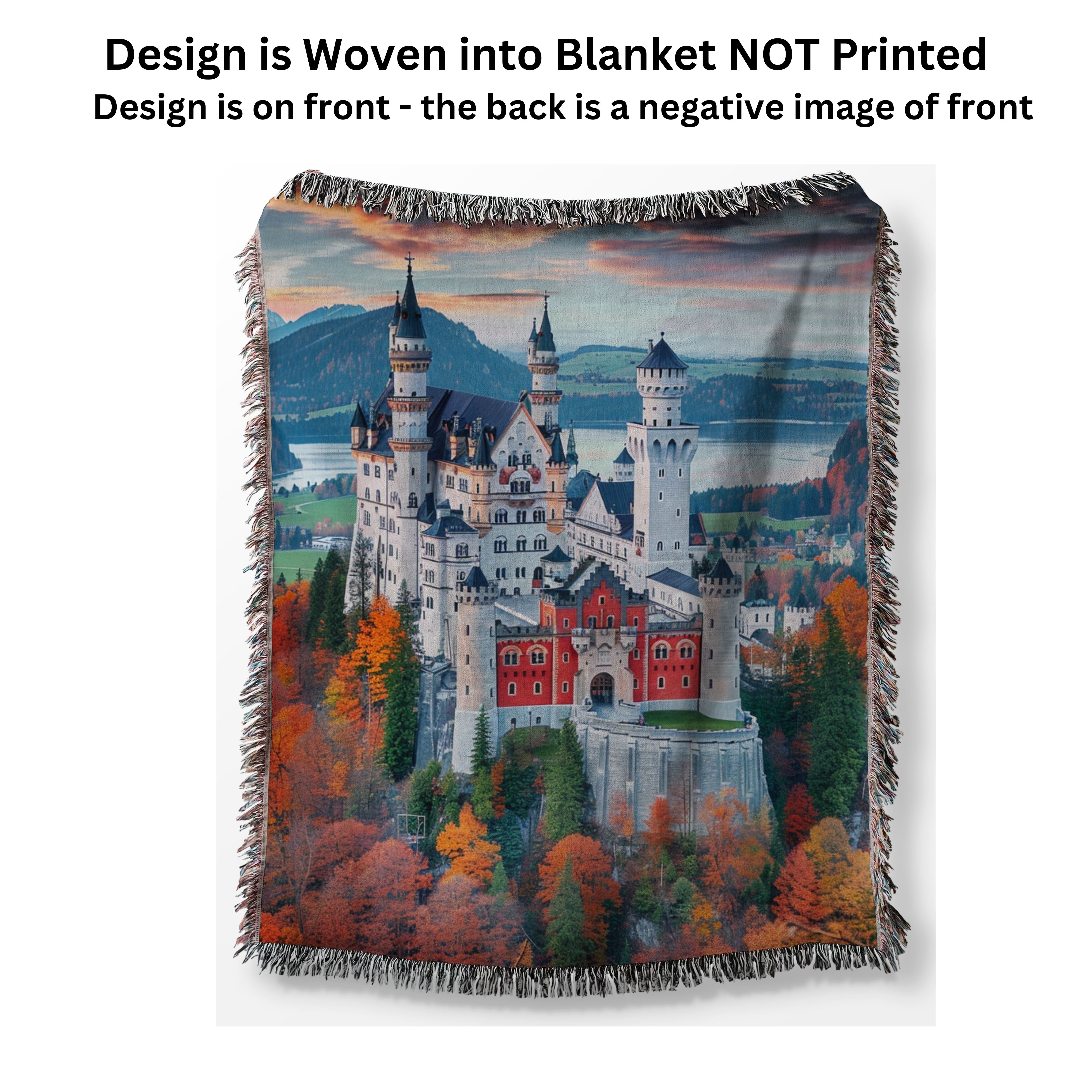 Neuschwanstein Castle Germany Woven Throw Blanket