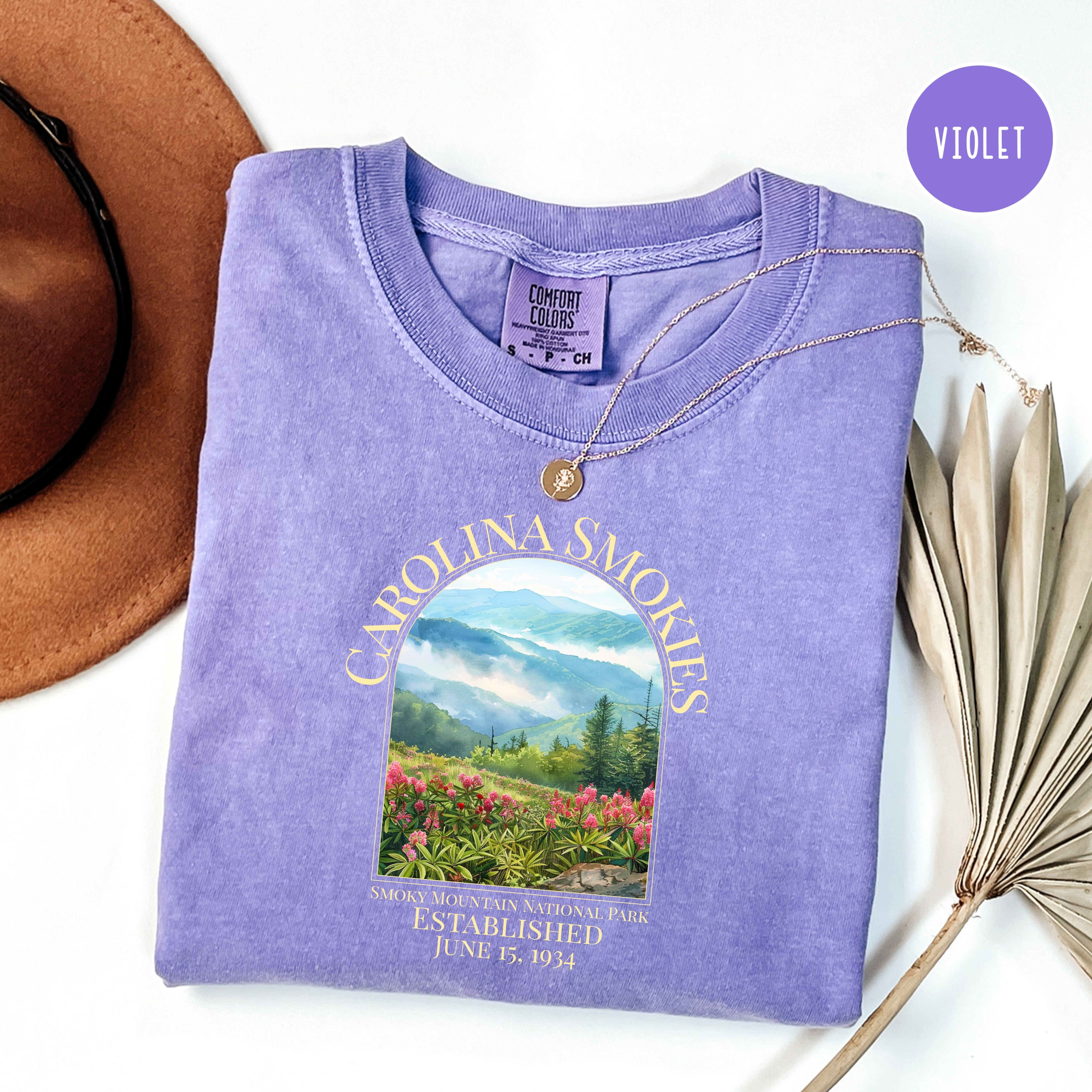 North Carolina Smoky Mountain National Park Comfort Colors T-Shirt, Carolina Smokies Shirt, North Carolina Vacation Shirt, Smoky Mt Park Tee