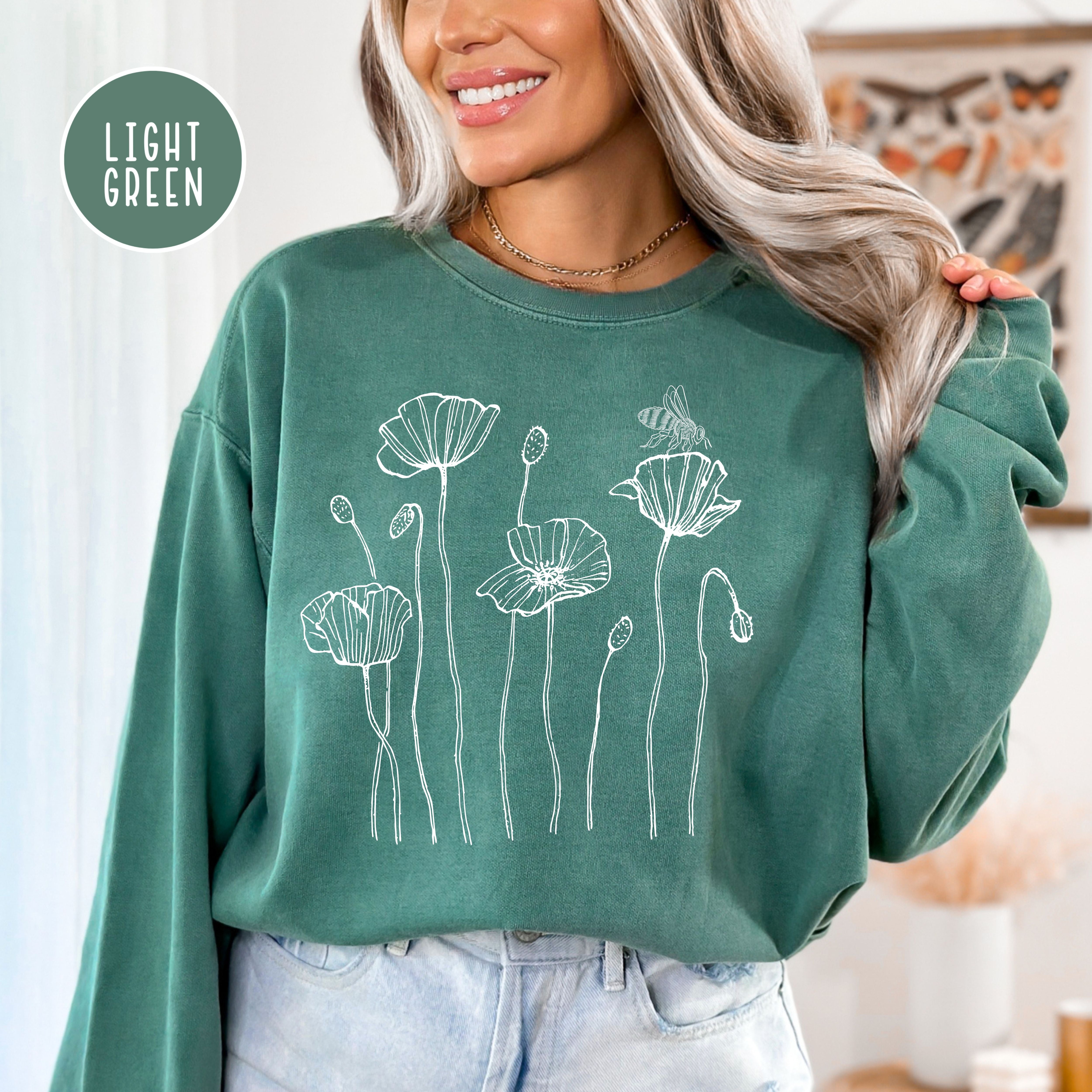 Poppy Flowers Honeybee Comfort Colors® Sweatshirt