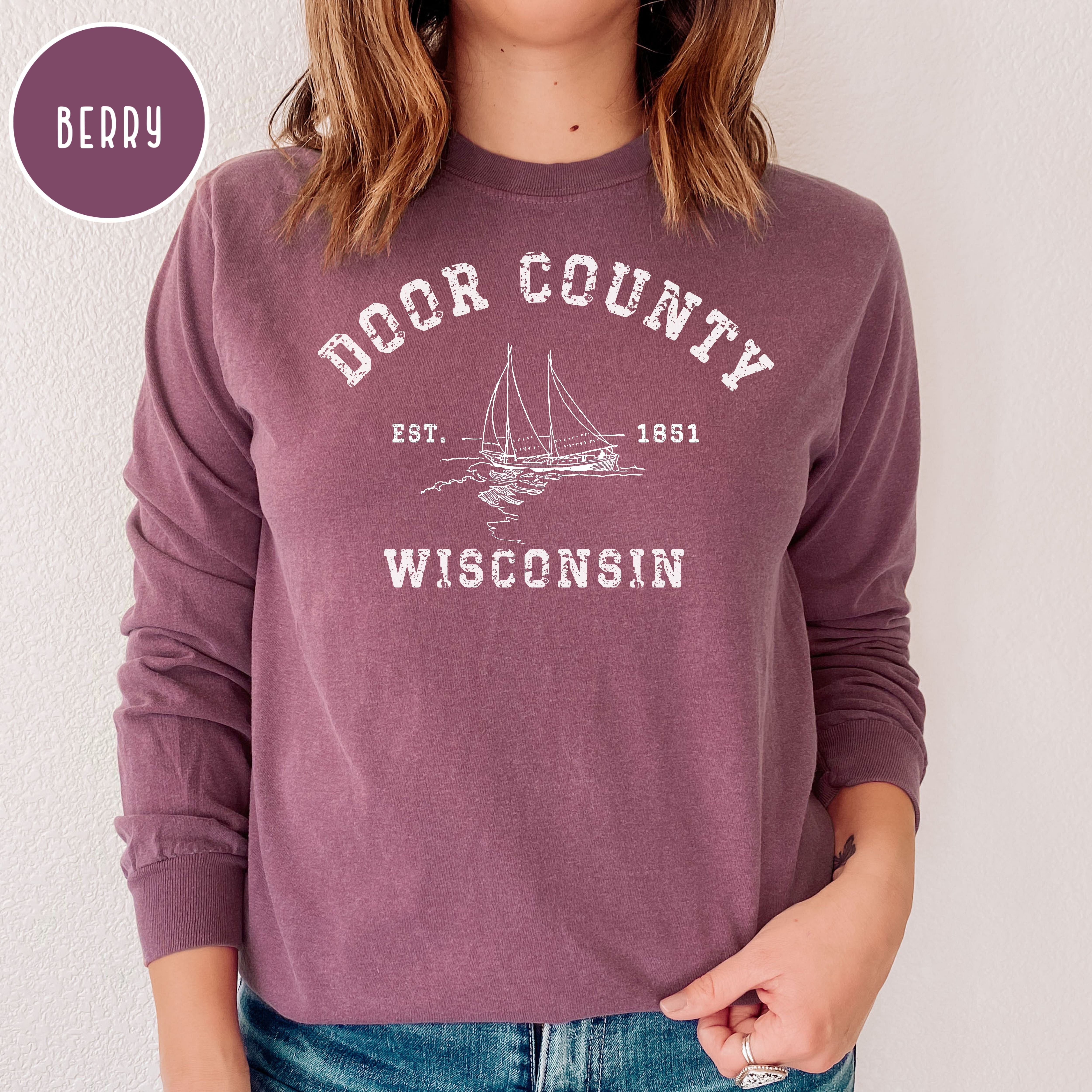 Door County Wisconsin Comfort Colors® Long Sleeve Tee