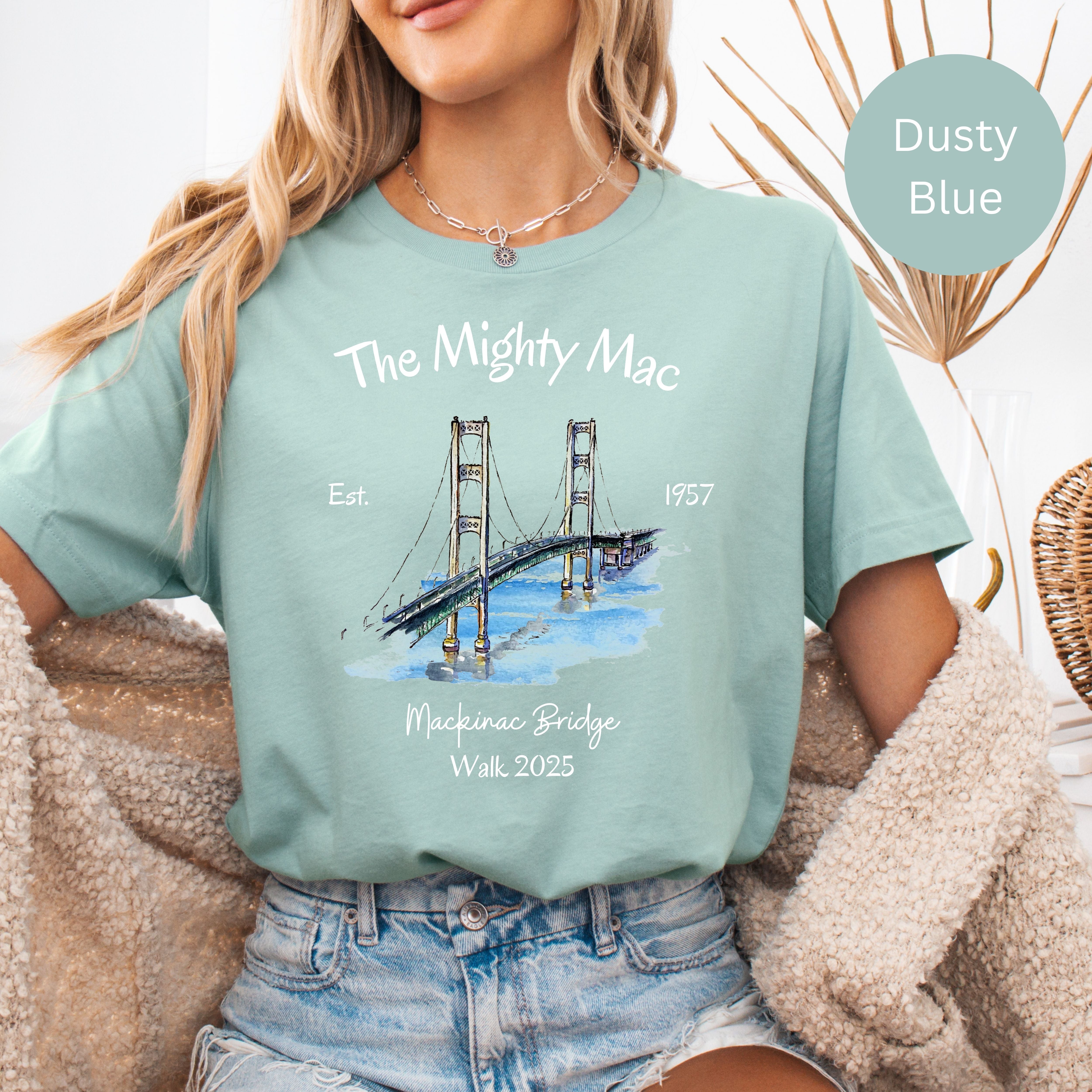 The Mackinac Bridge Labor Day Walk 2025 Bella Canvas Adult Unisex Lightweight Soft Tee