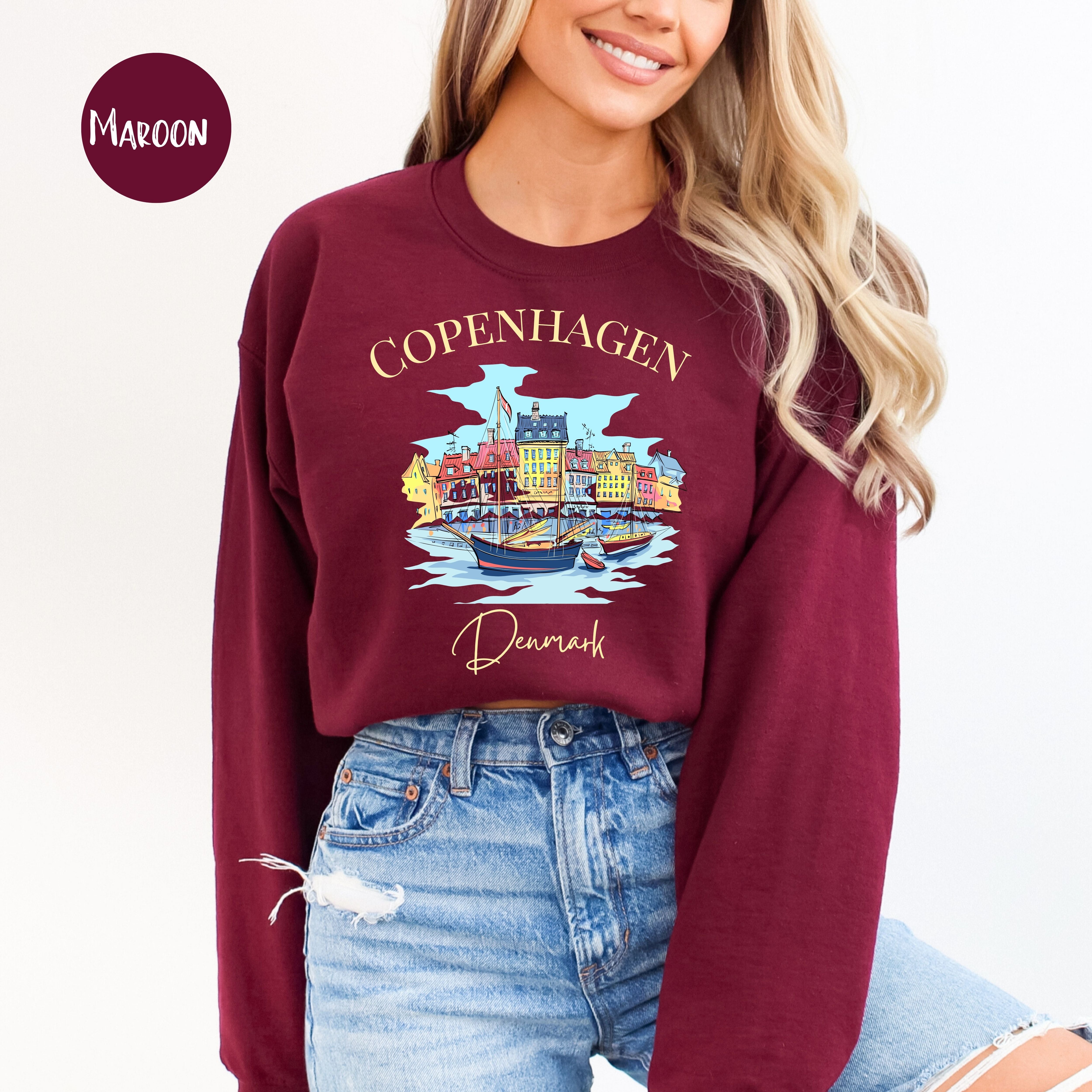 Copenhagen Denmark Vacation Gift Crewneck Sweatshirt