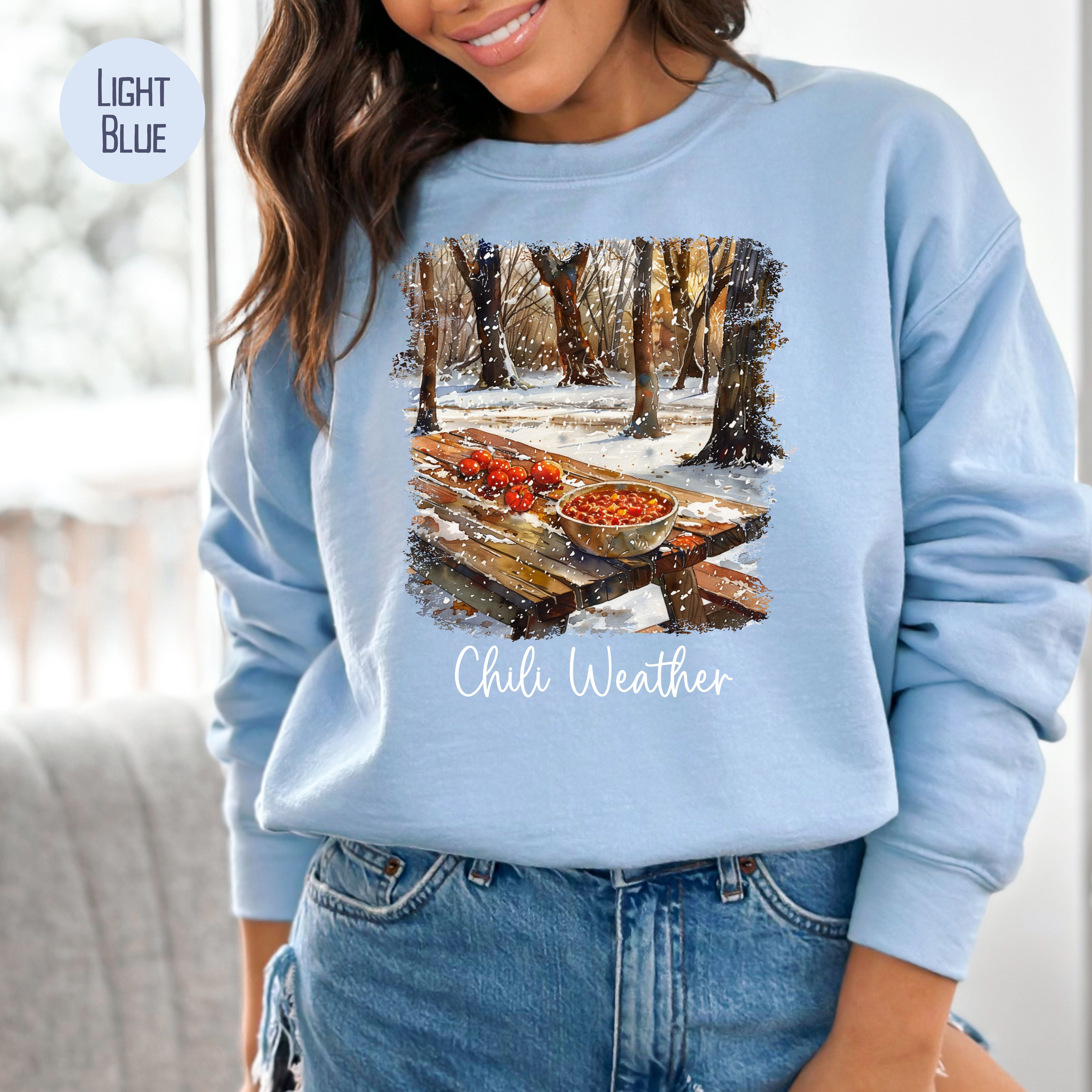 Chili Weather Unisex Sweatshirt, Snowy Comfy Chili Lover Sweatshirt