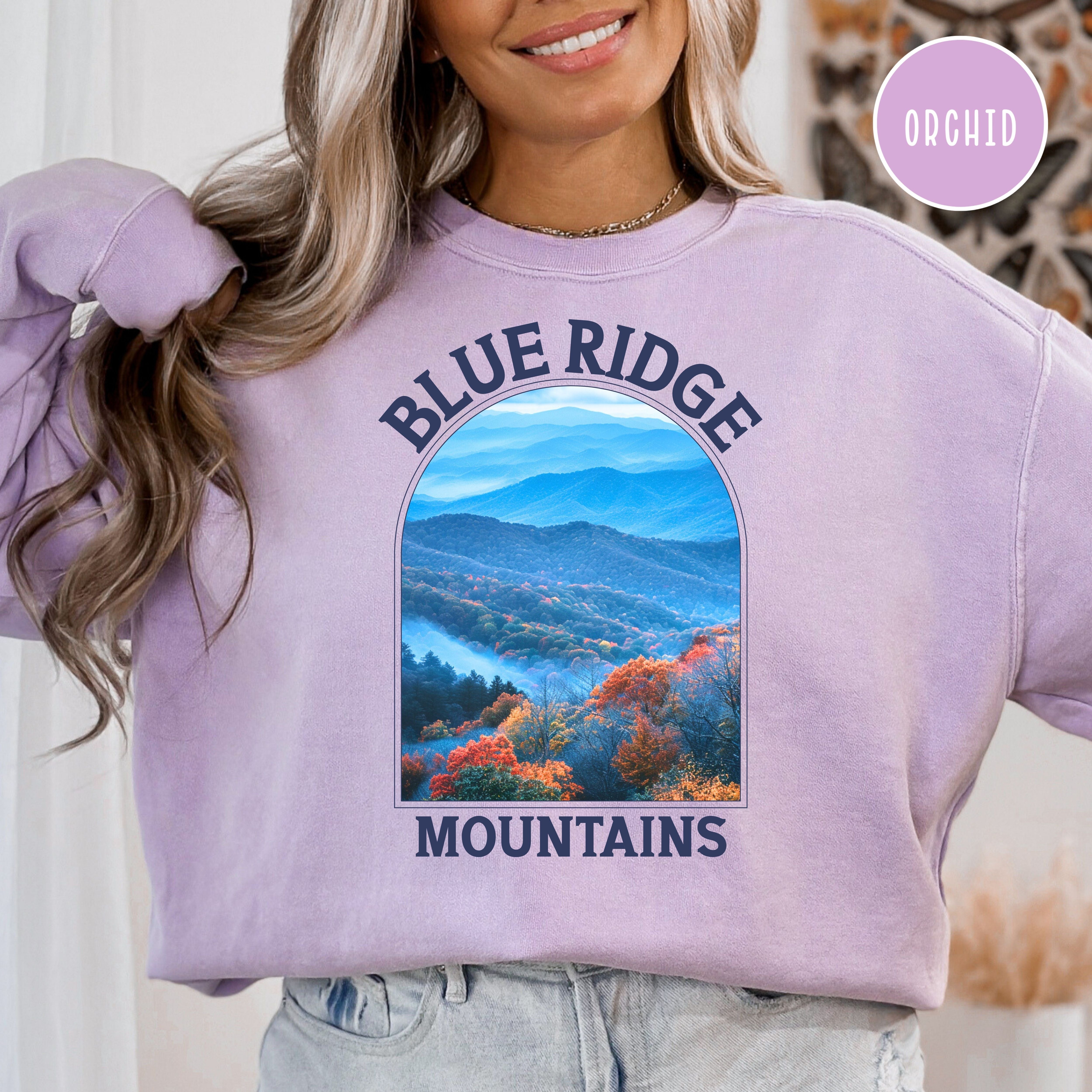 Blue Ridge Mountains Comfort Colors Sweatshirt, Mountain Lover Gift Sweatshirt