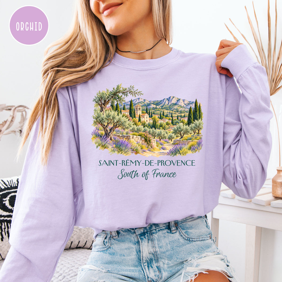South of France Long Sleeve Comfort Colors Travel Tee, Saint Remy France Shirt, Van Gogh Trail Gift Tee, France Travel, Van Gogh Fan Gift