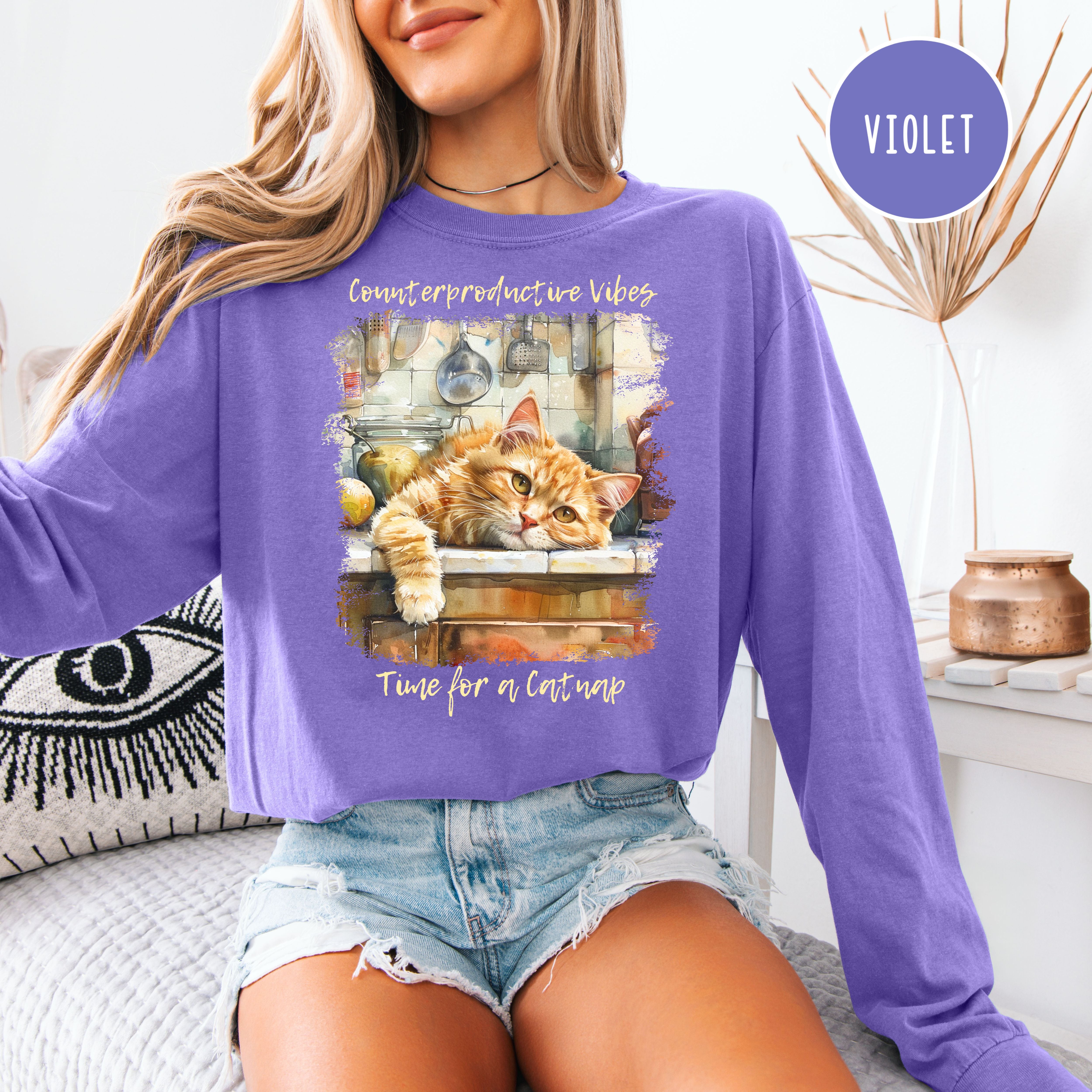 Cat Lover Comfort Colors Unisex Long Sleeve T-Shirt