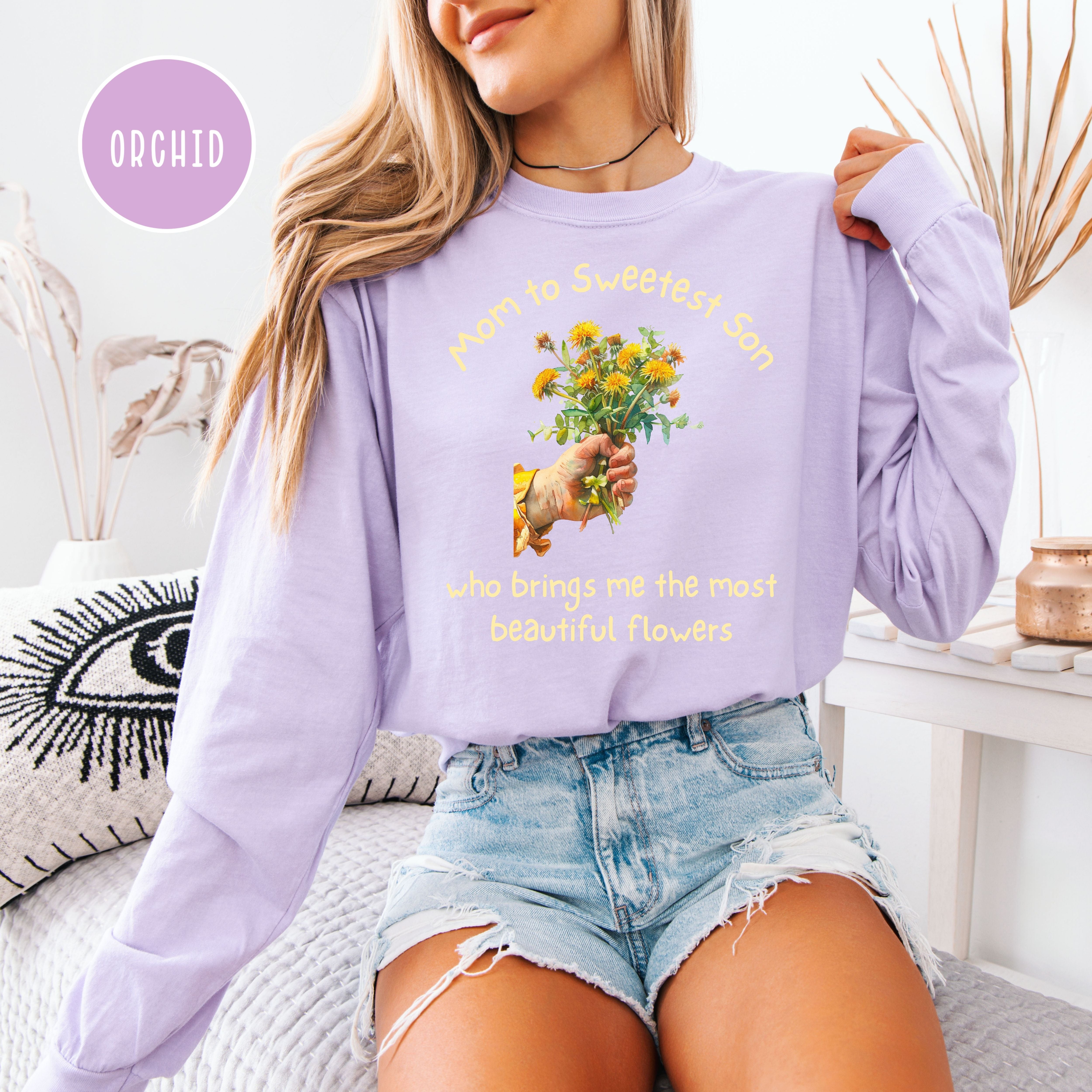 Mom To Sweet Son Long Sleeve Comfort Colors T-Shirt, Funny Mom Tee Shirt