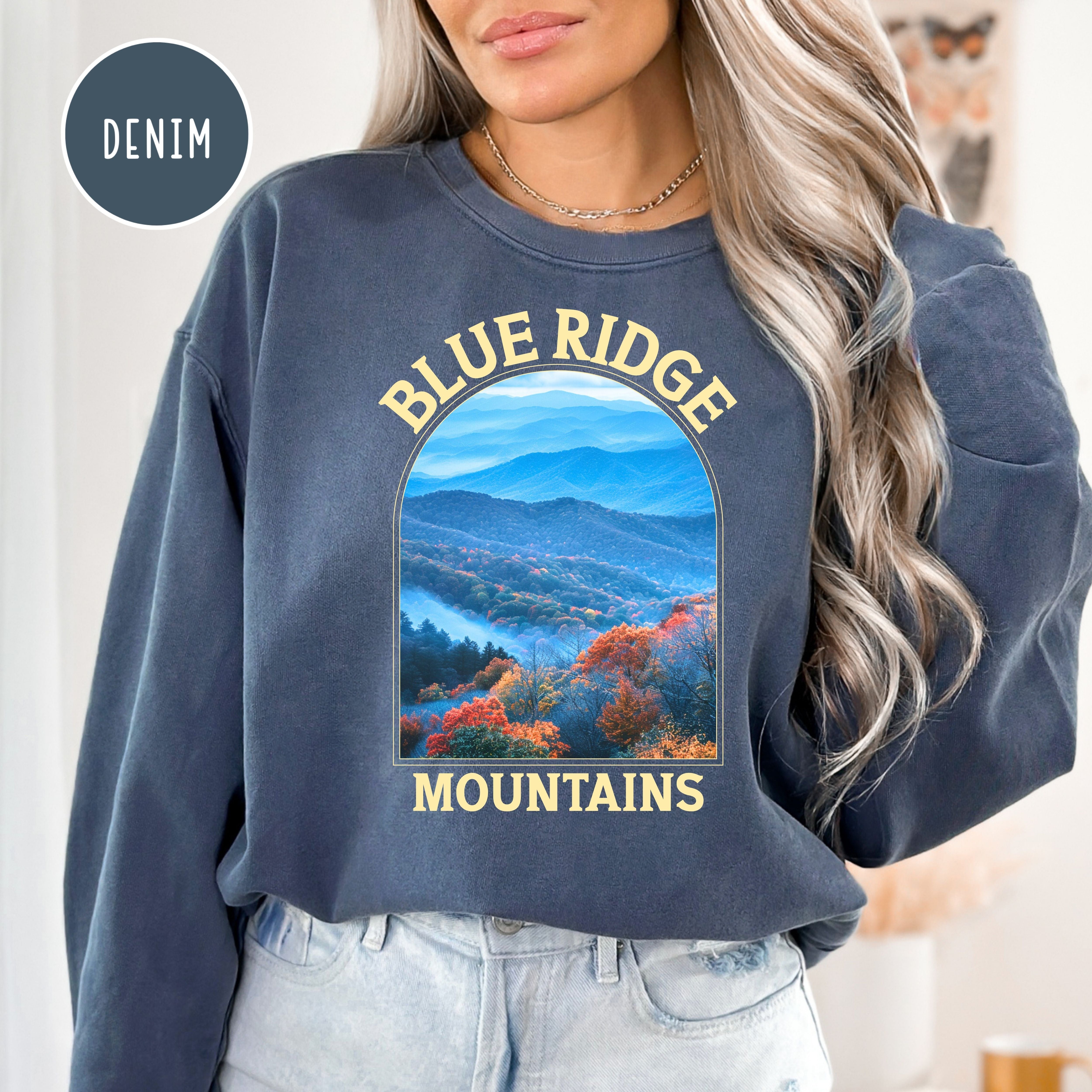 Blue Ridge Mountains Comfort Colors Sweatshirt, Mountain Lover Gift Sweatshirt