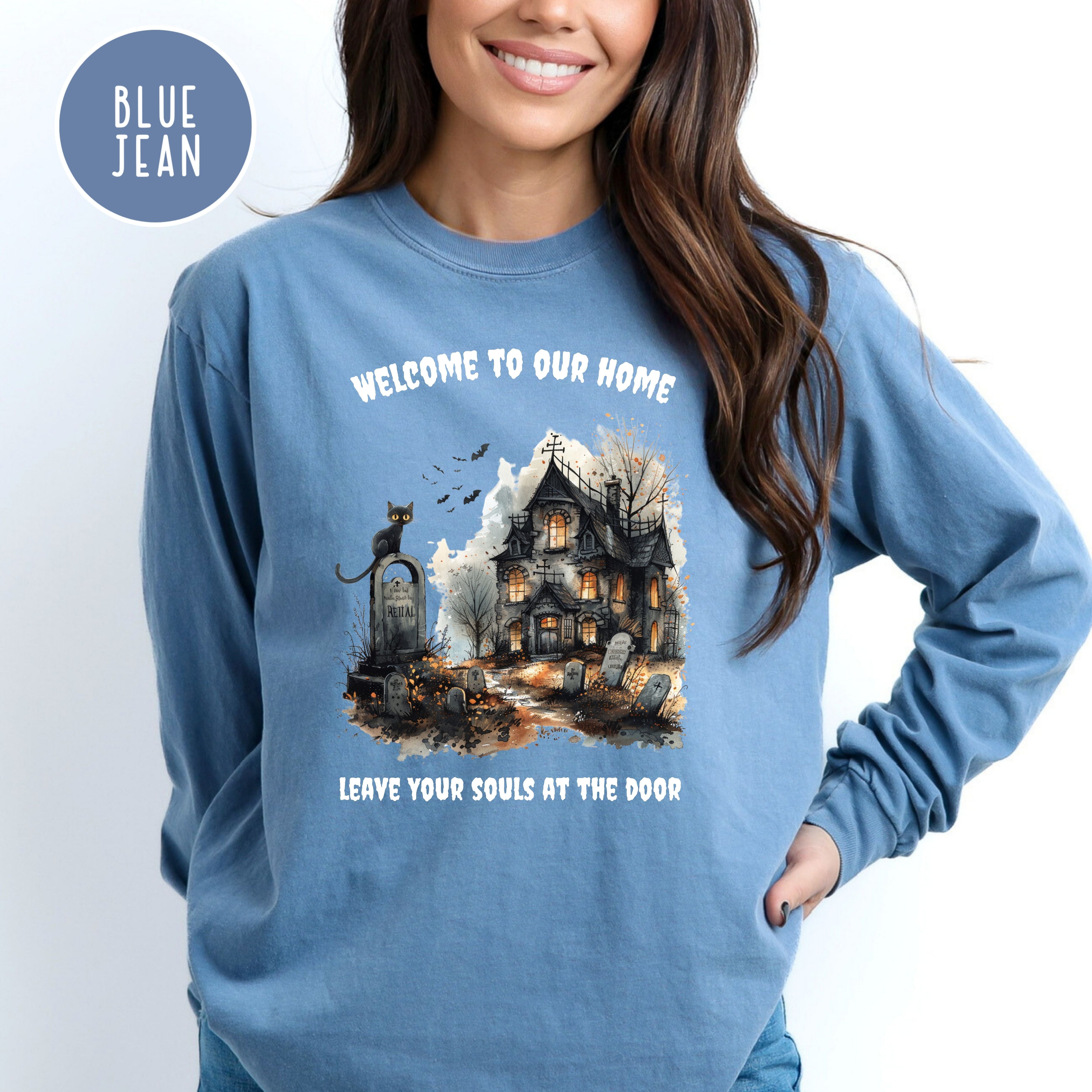 Halloween Haunted House Comfort Colors® Long Sleeve Tee