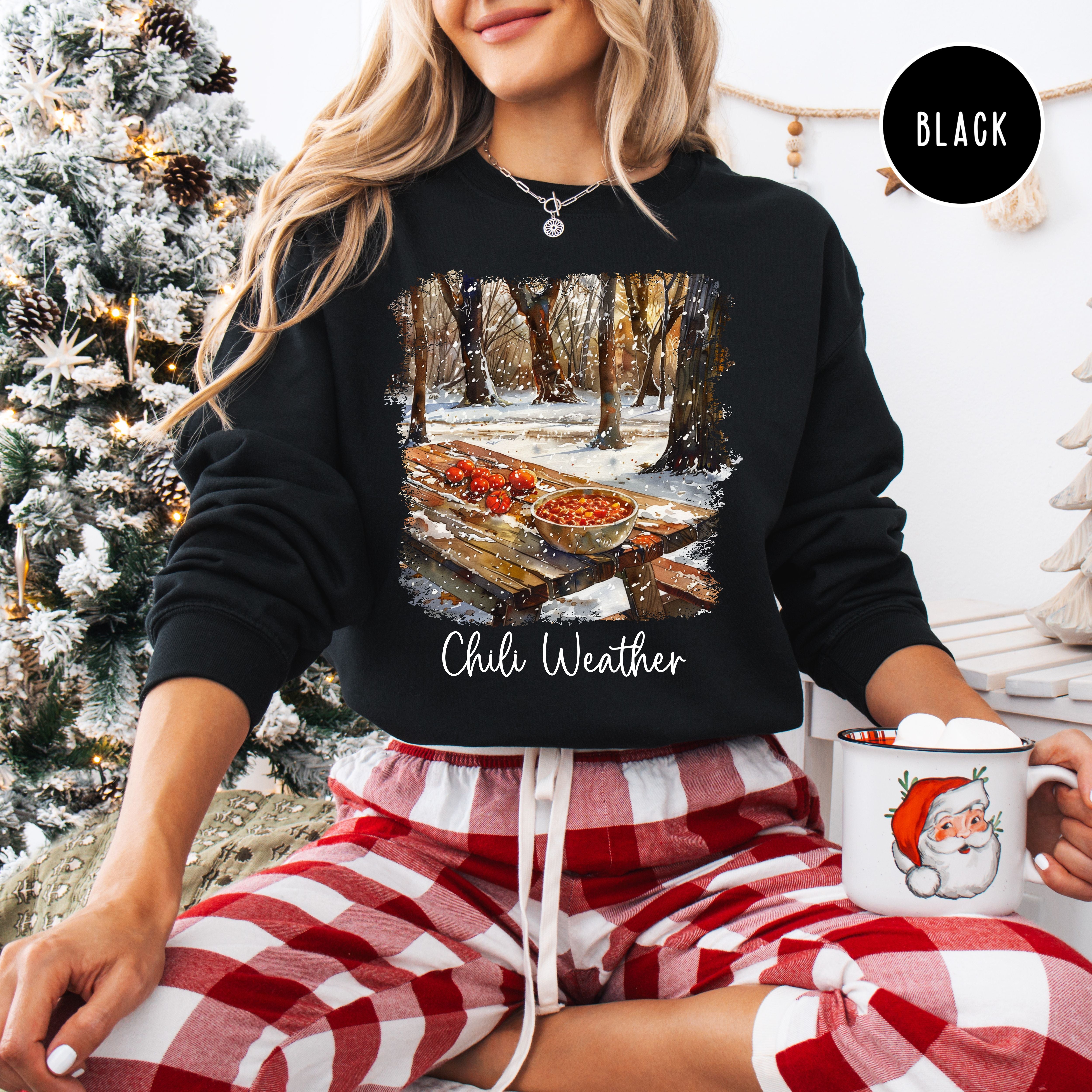 Chili Weather Unisex Sweatshirt, Snowy Comfy Chili Lover Sweatshirt