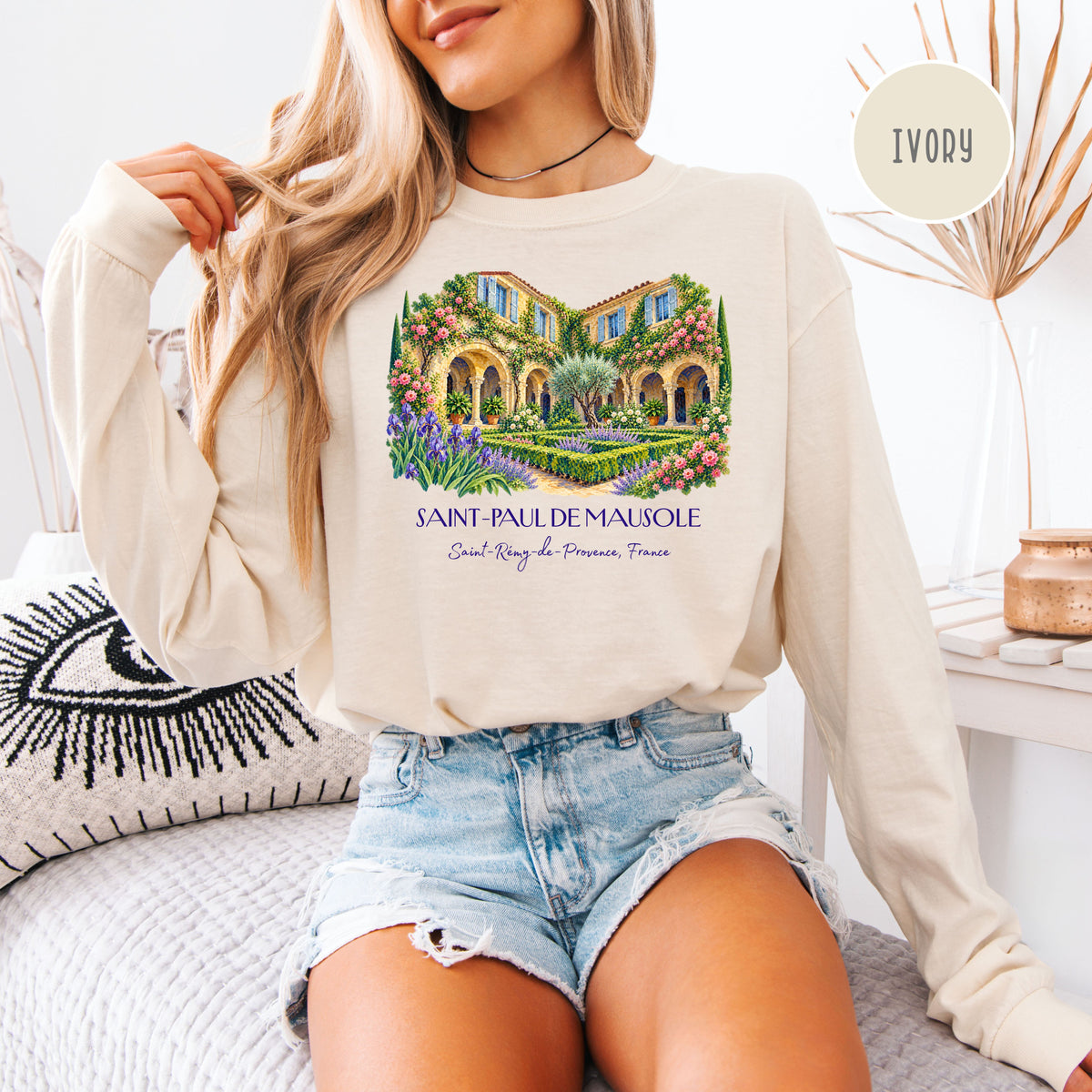 Van Gogh Trail Long Sleeve Comfort Colors Tee, Saint Remy France Gift Tee, South of France Travel Gift, France Vacation Tee, Art Lover Gift