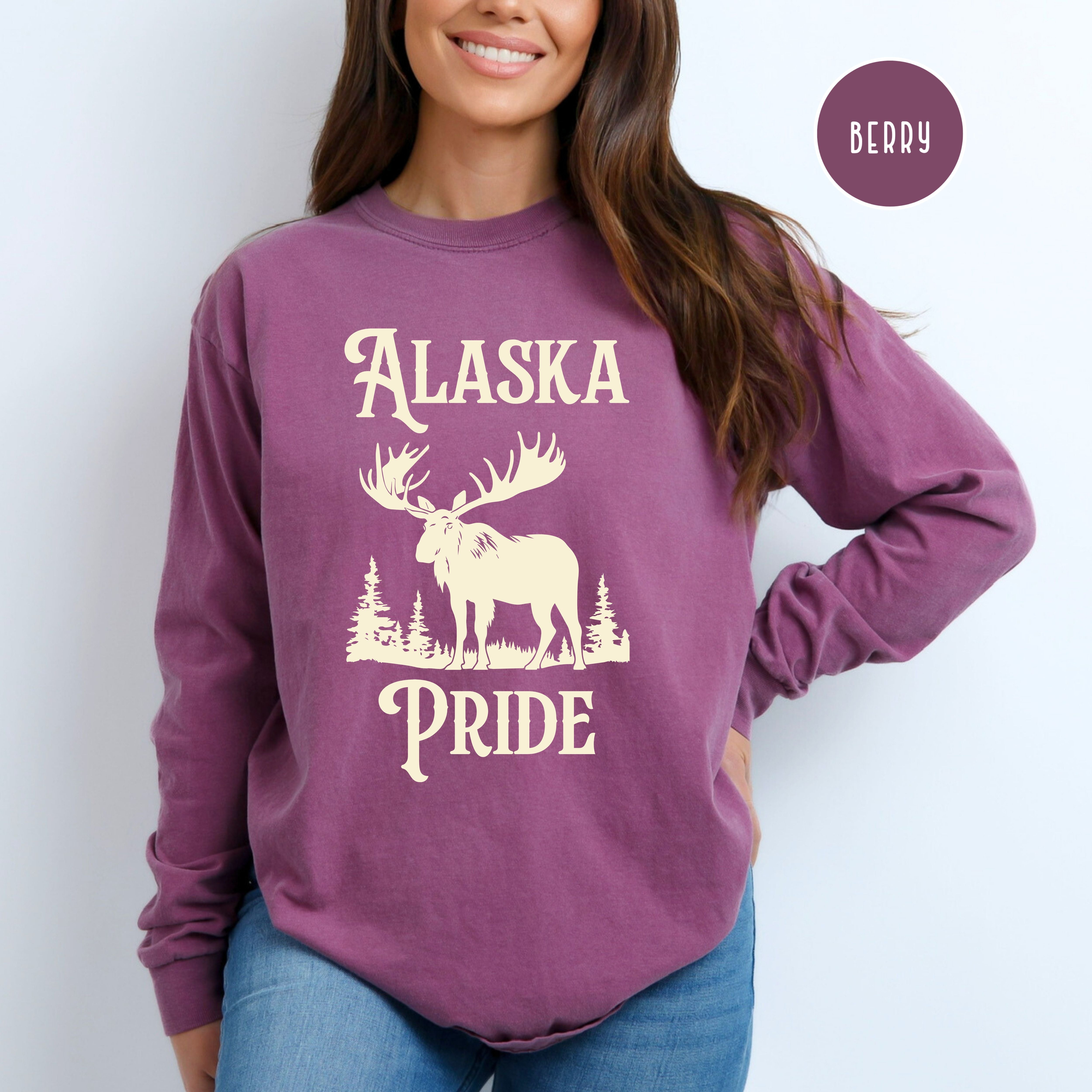 Alaska Pride Comfort Colors Adult Unisex Long Sleeve Tee