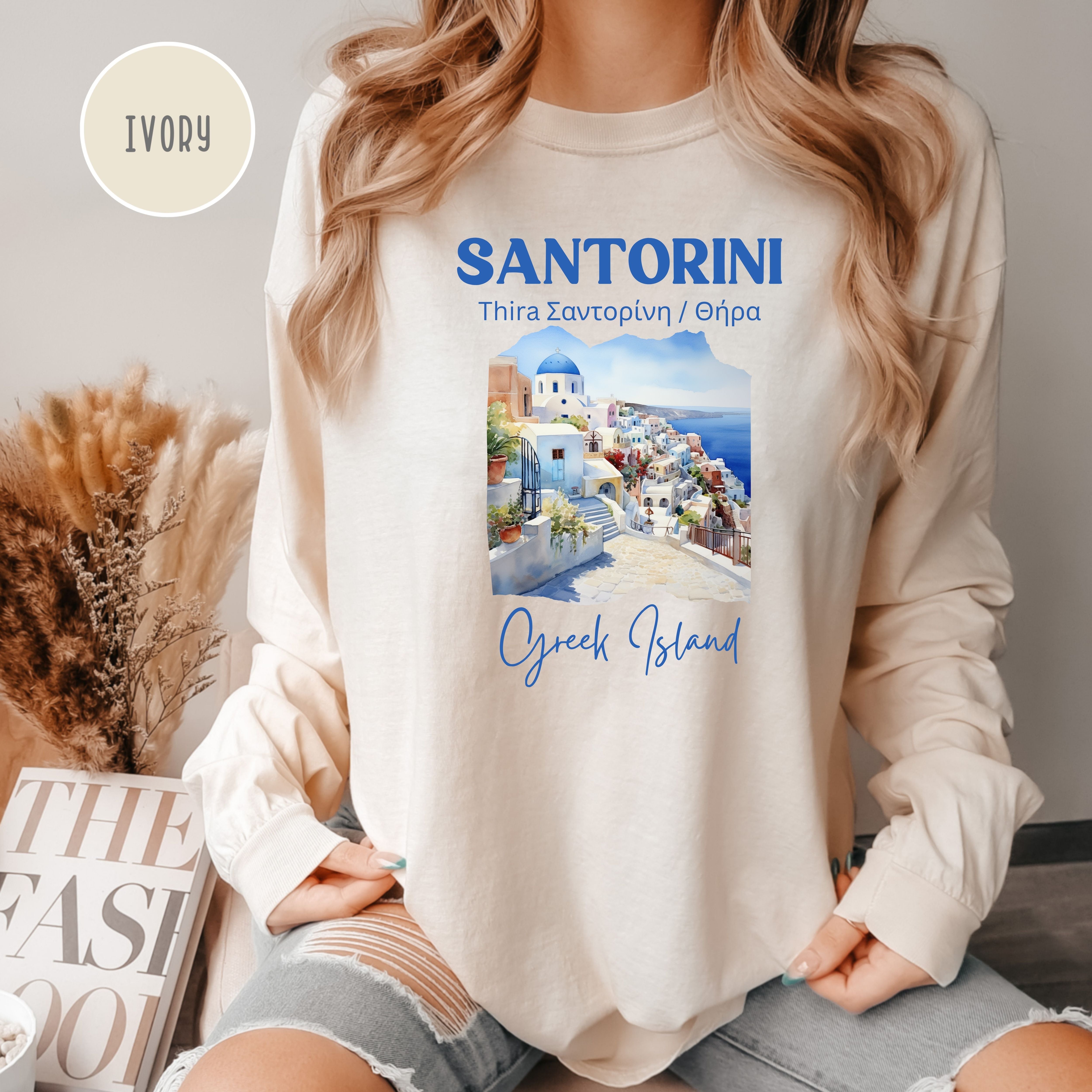 Santorini Greece Comfort Colors® Long Sleeve Tee