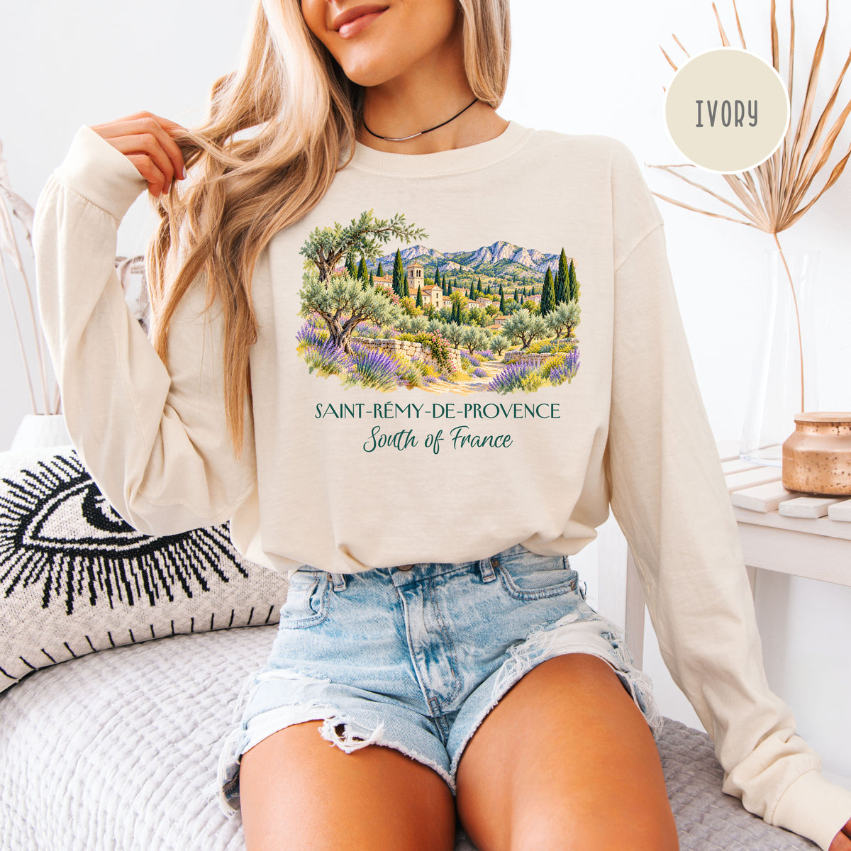 South of France Long Sleeve Comfort Colors Travel Tee, Saint Remy France Shirt, Van Gogh Trail Gift Tee, France Travel, Van Gogh Fan Gift