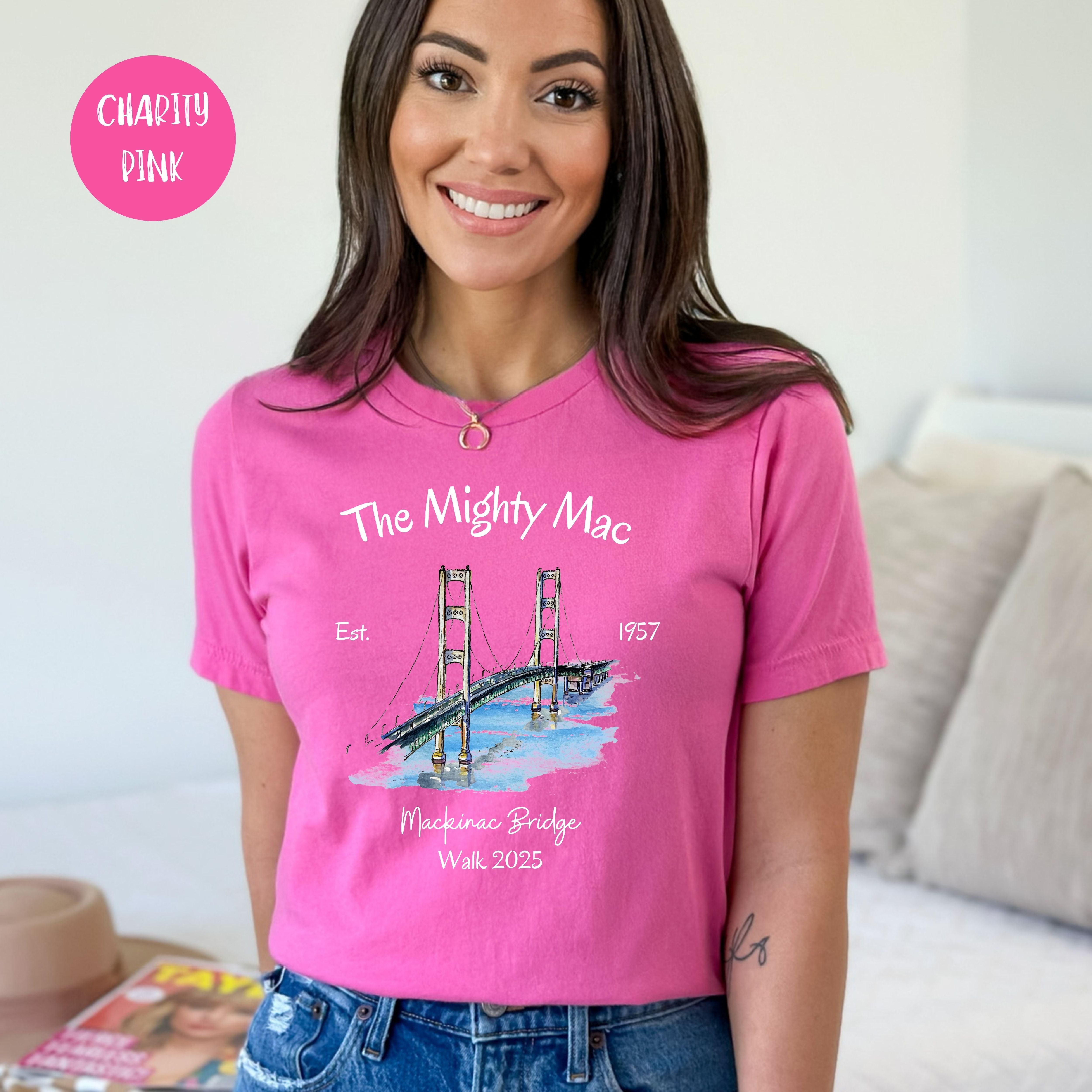 The Mackinac Bridge Labor Day Walk 2025 Bella Canvas Adult Unisex Lightweight Soft Tee