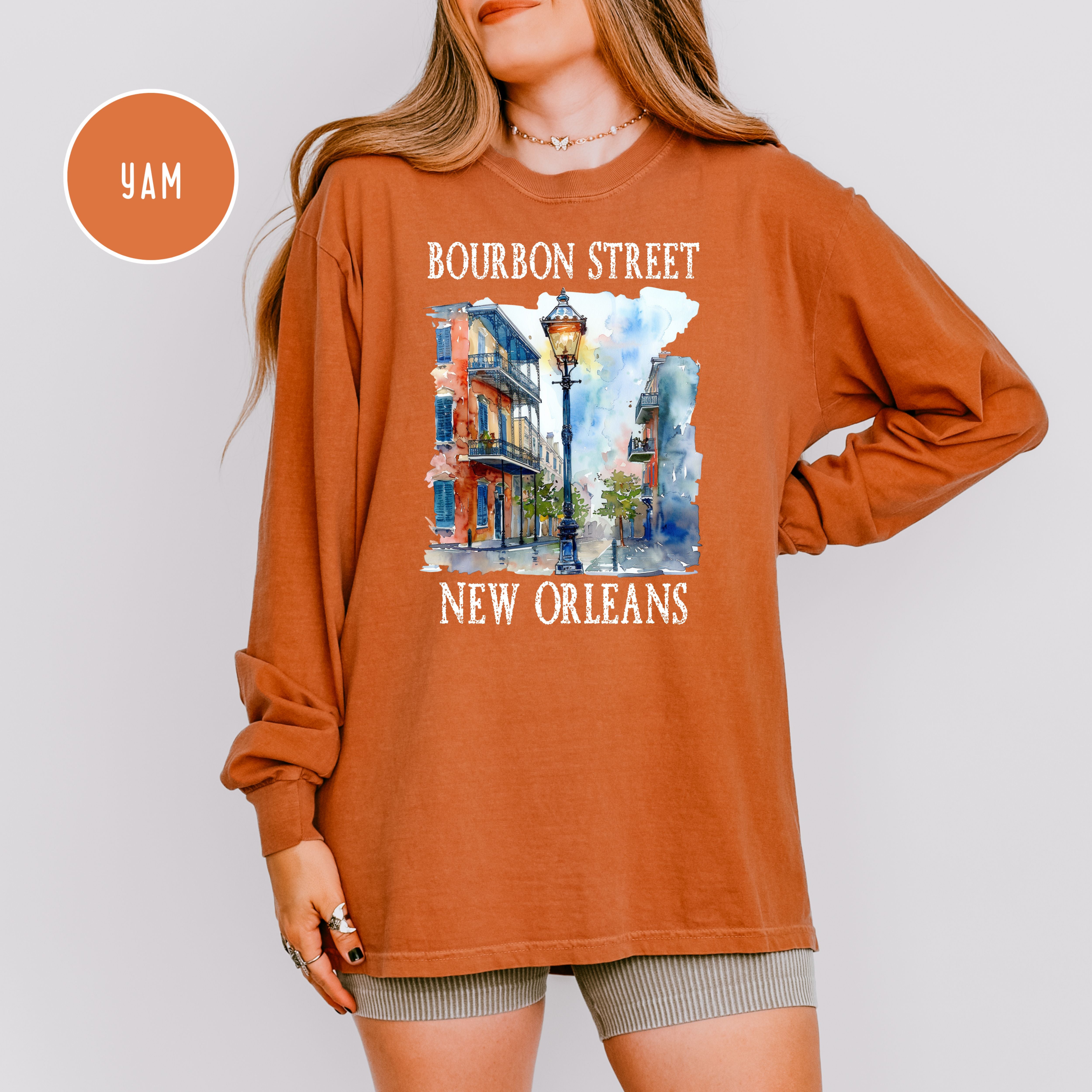 Bourbon Street New Orleans Unisex Long Sleeve Comfort Colors T-Shirt